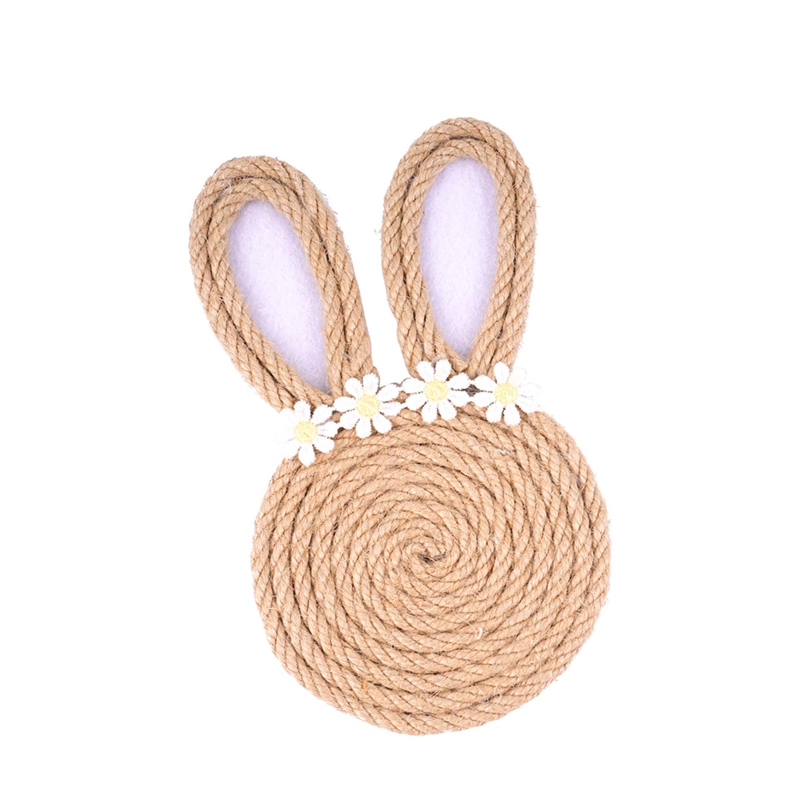 Bunnies Themed Drink Coasters Woven Rope Rabbits Shape Placemat for Easter Dining Table Decoration Woven Rope Cup Mats