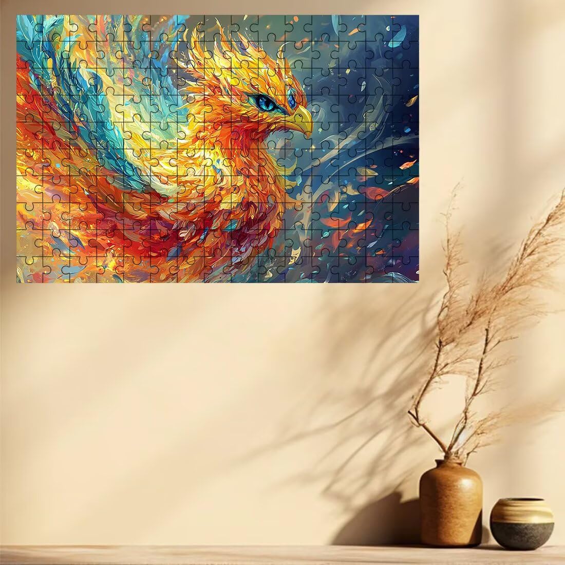 Puzzle 1500 elementów dla dorosłych, puzzle 1500 elementów feniksa, abstrakcyjne puzzle dla dorosłych z wykwintnym pudełkiem do pakowania, gry edukacyjne, duże drewniane puzzle, prezent dla kobiet do