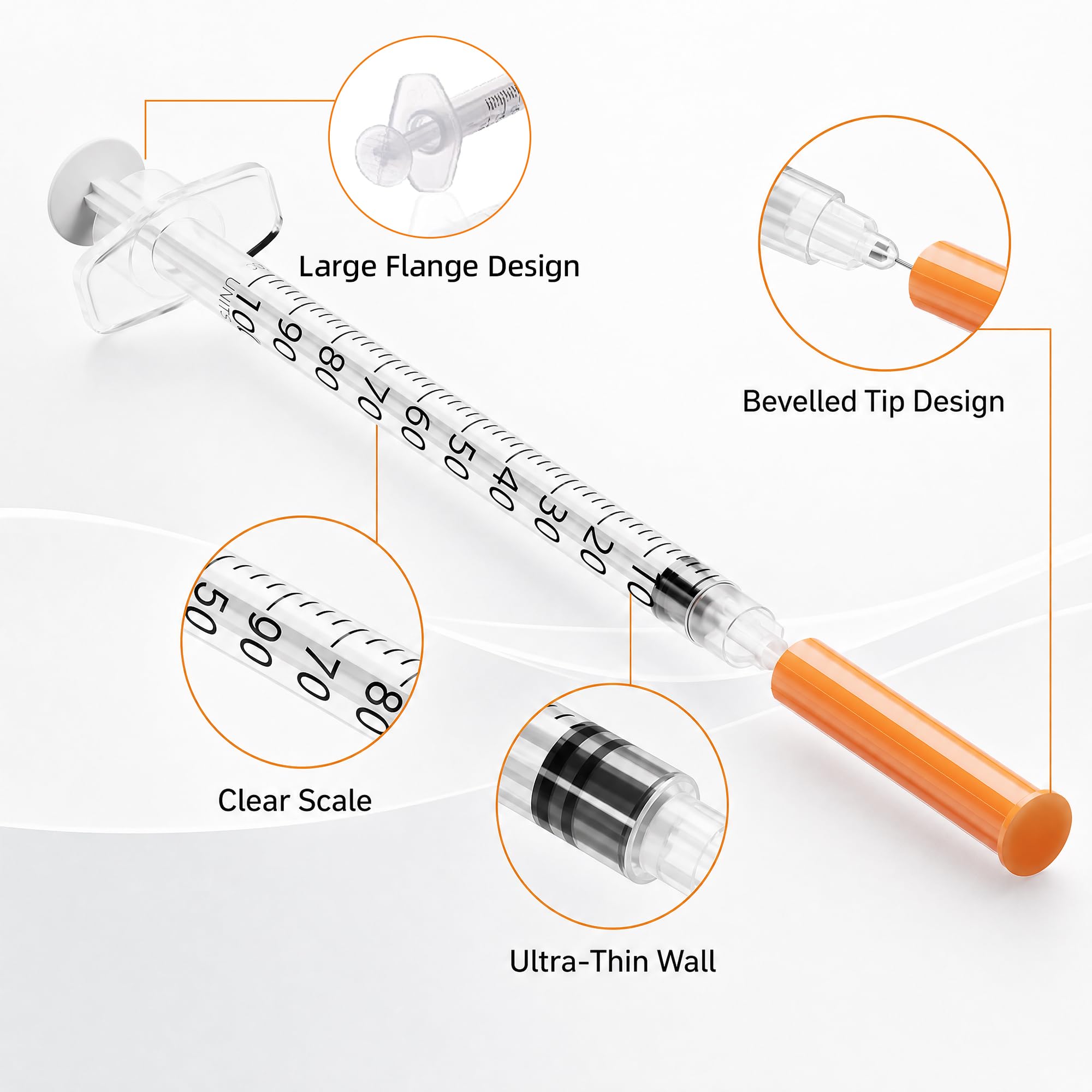1ML Syringes with 31G 5/16" (8mm) Needle, 20Pack — Amazon image 3