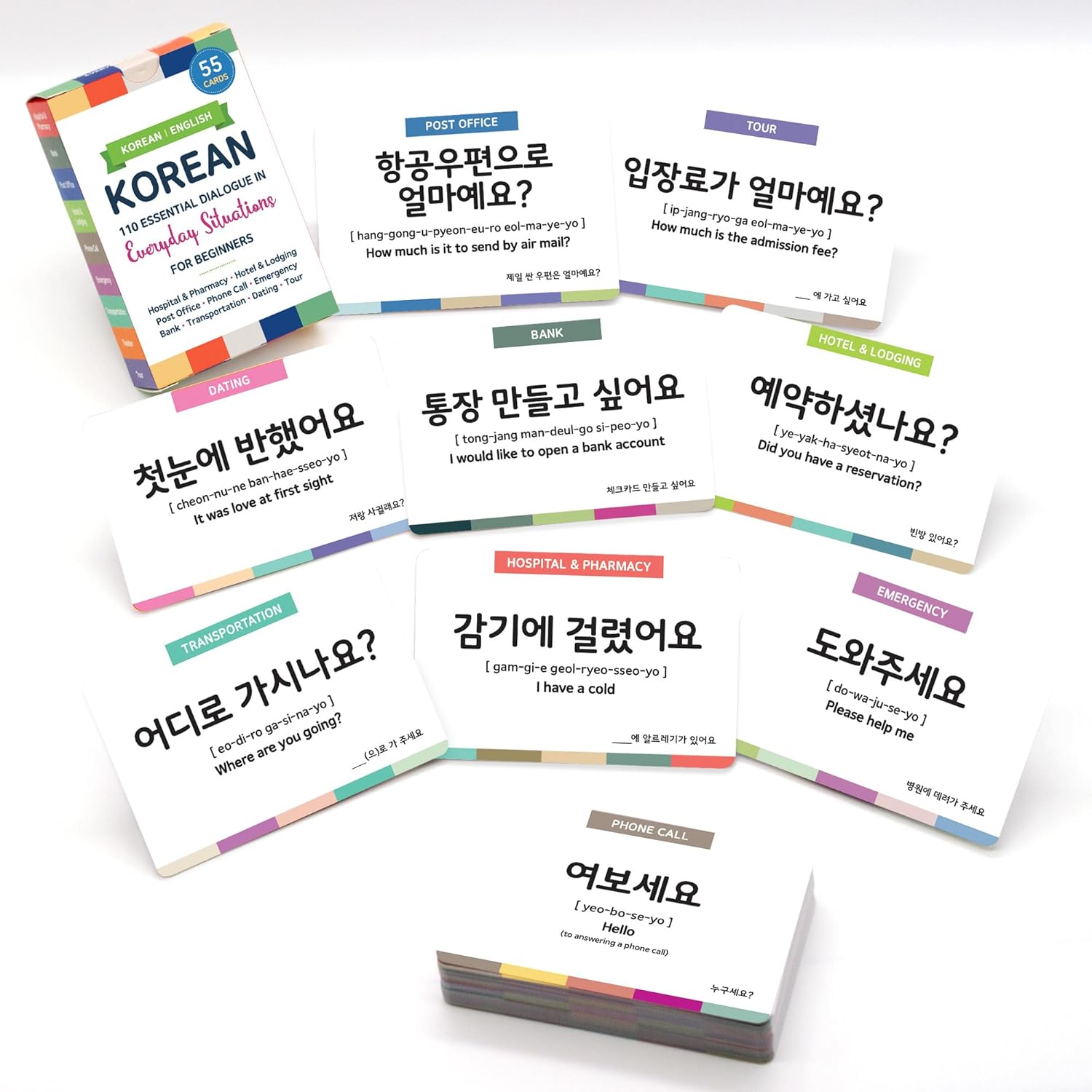 3-Pack Gift Set Korean Basic Conversation Flashcards – Essential Phrases, Everyday Situations, Slang + Free MP3 Audio