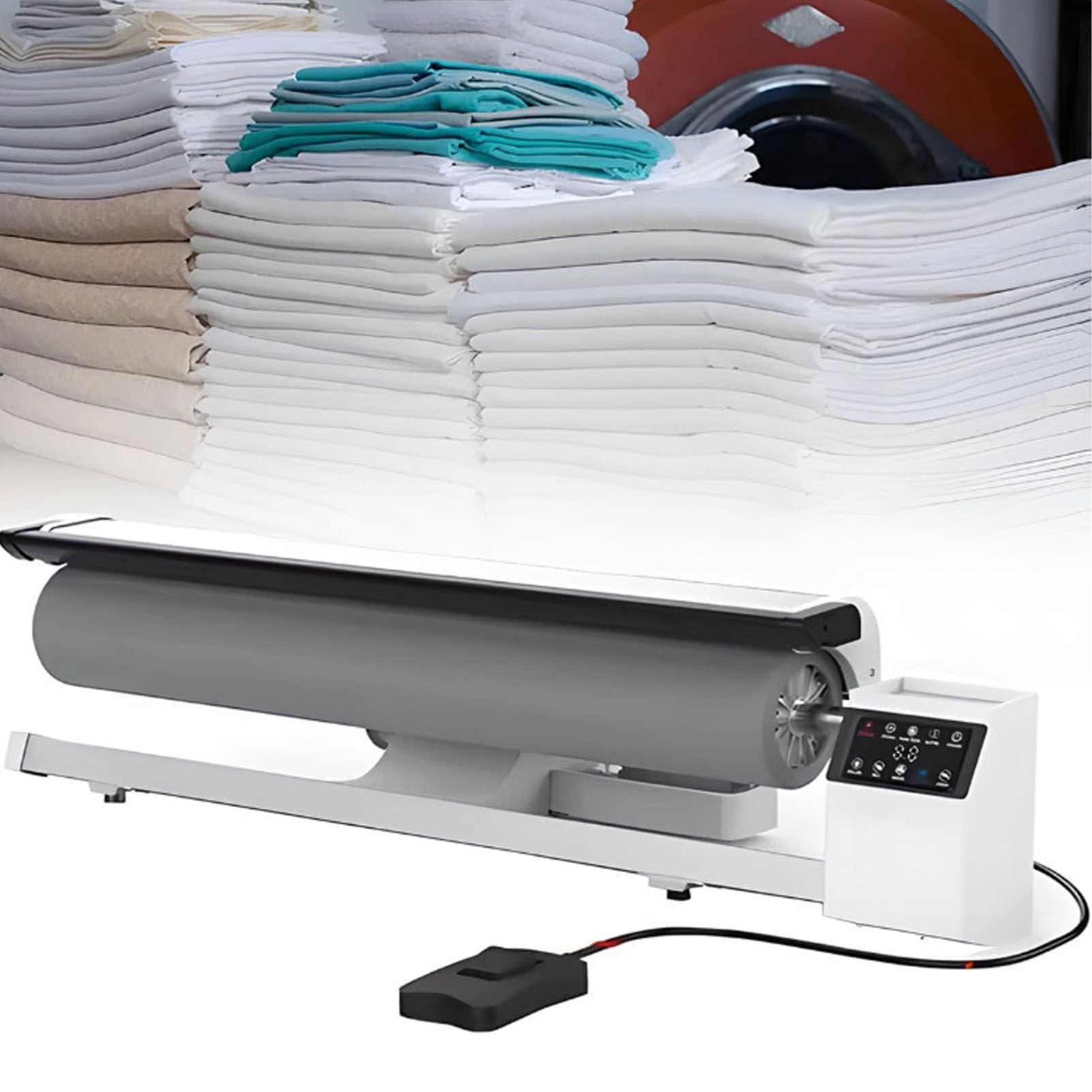 Oiyekntd Rotary Iron Steam Roller Ironing Press, Steam Press Machine for Clothes, Garments, Curtains, Sheets, Tablecloths, Foot Pedal Control
