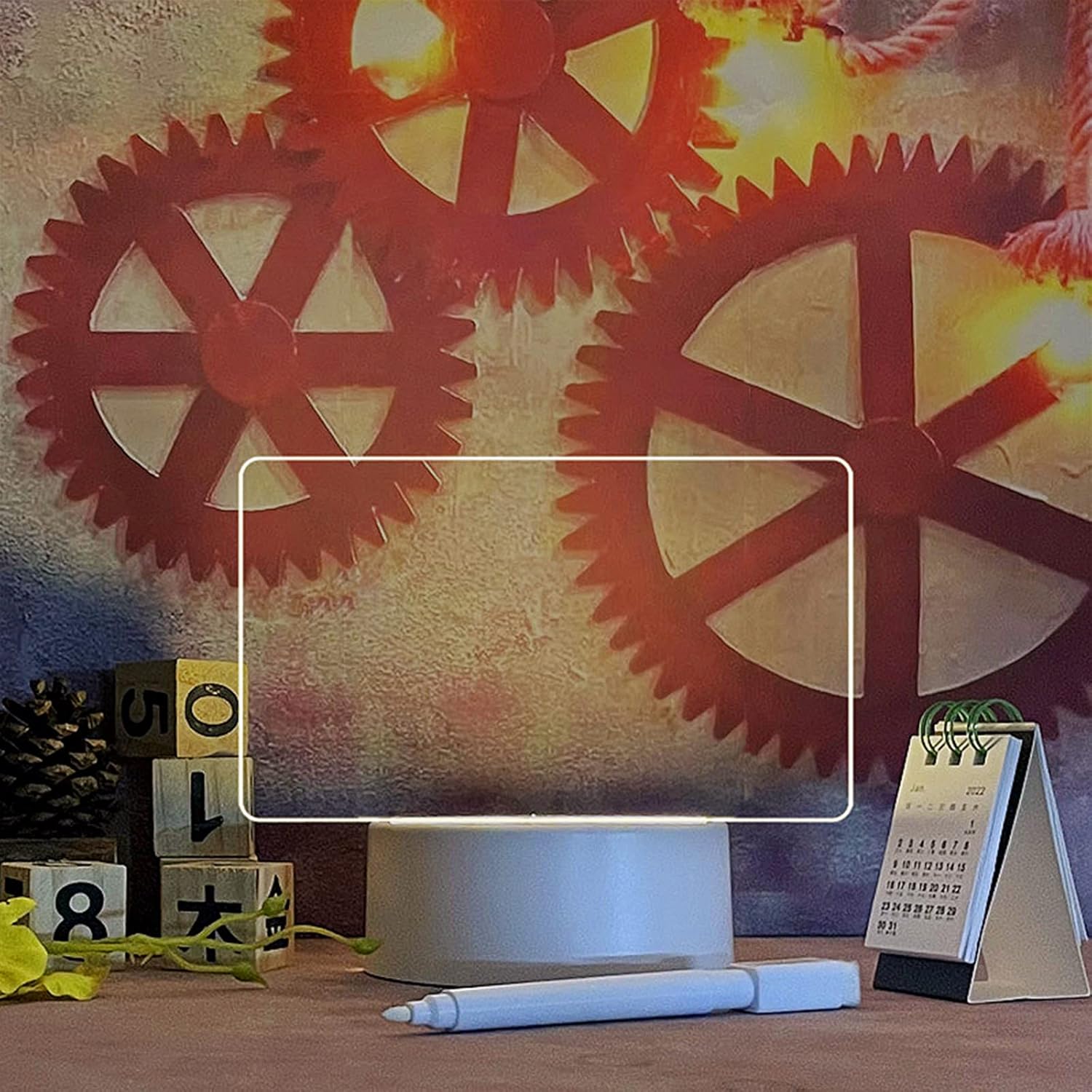 goq Note Creative Led Night Light USB Message Board Holiday Light with Pen Gift for Children Girlfriend Decoration,Children's Writing Lamp (Vertical) - - 