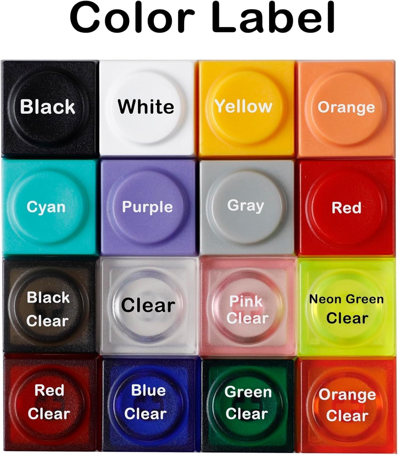 Original Blocks Bricks Keycap Transparent Frosted Keyboard Key Cap Low Profile Key Caps for Mechanical Keyboard61/87/108/104/96 Large Full Set of Keycaps (Full Set of 131keys,Black)