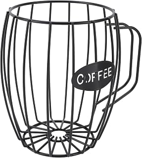 Iron Coffee Pod Storage Basket, Beer Cup Shaped Organizer for 40 | Rust Metal Capsule Holder, with Beer Cup Design, for Kitchen Counter Decor and Coffee Bar Organization