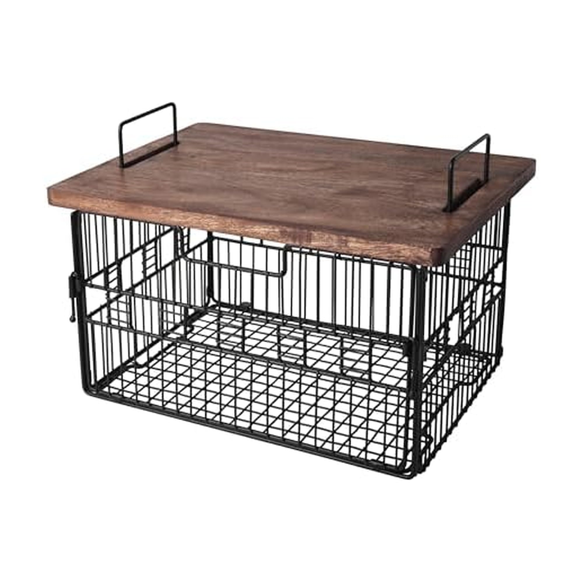 Madam Grid Stacking Fruit Countertop Basket, 9.75 x 14.25 x 11.25 Inch, Black