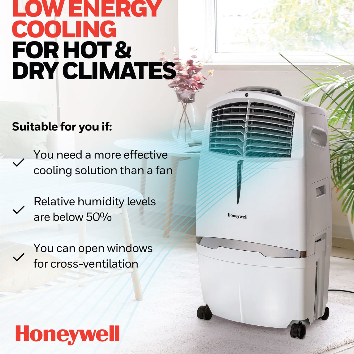 525 Cfm Honeywell Indoor Evaporative Air Cooler Honeywell 525 Cfm
