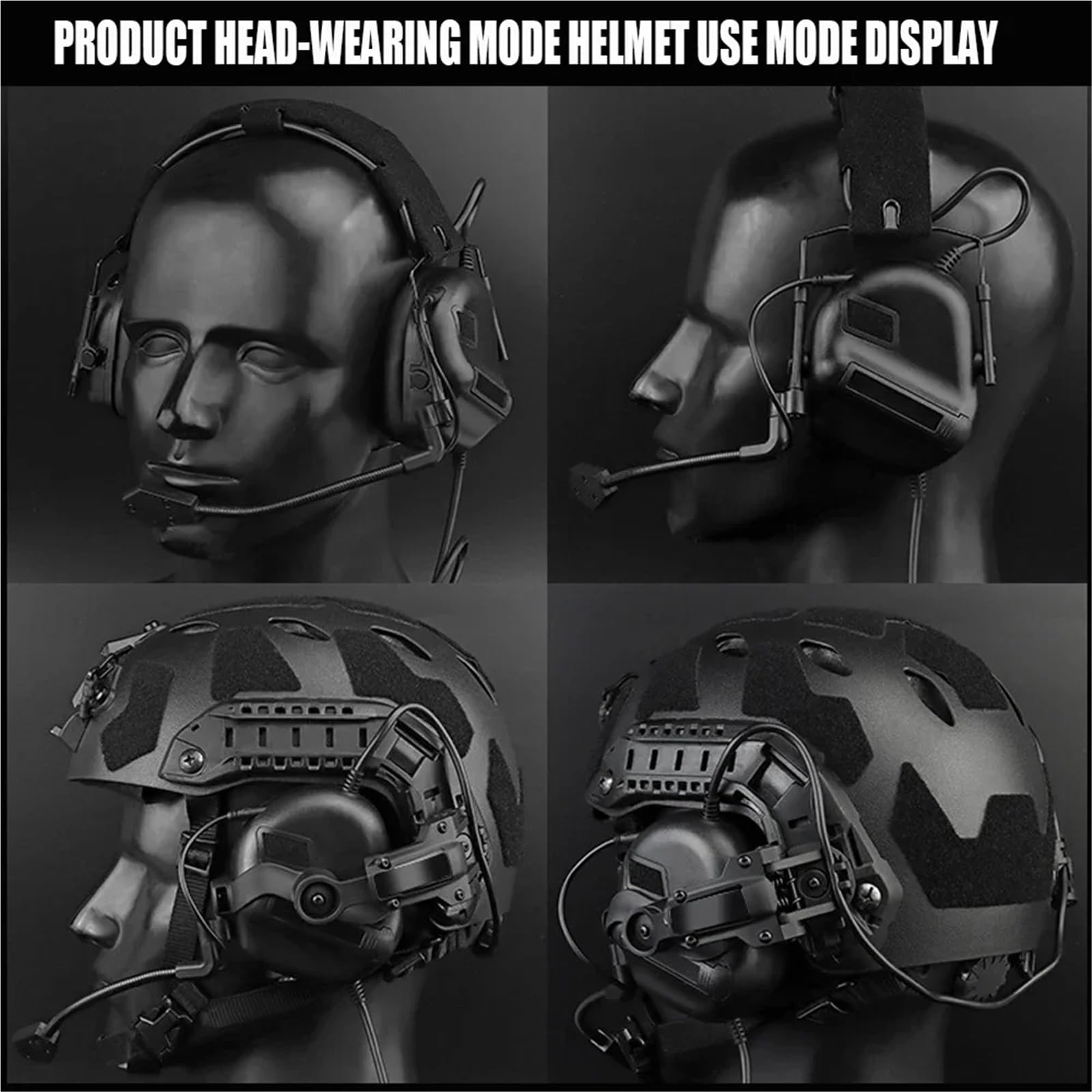 GEN 5 Taktisches Headset 2-in-1-Gehörschutz Mit Universal-Schienenadaptern For Standard-Bogen- Und T-Schlitz-Helmschienen