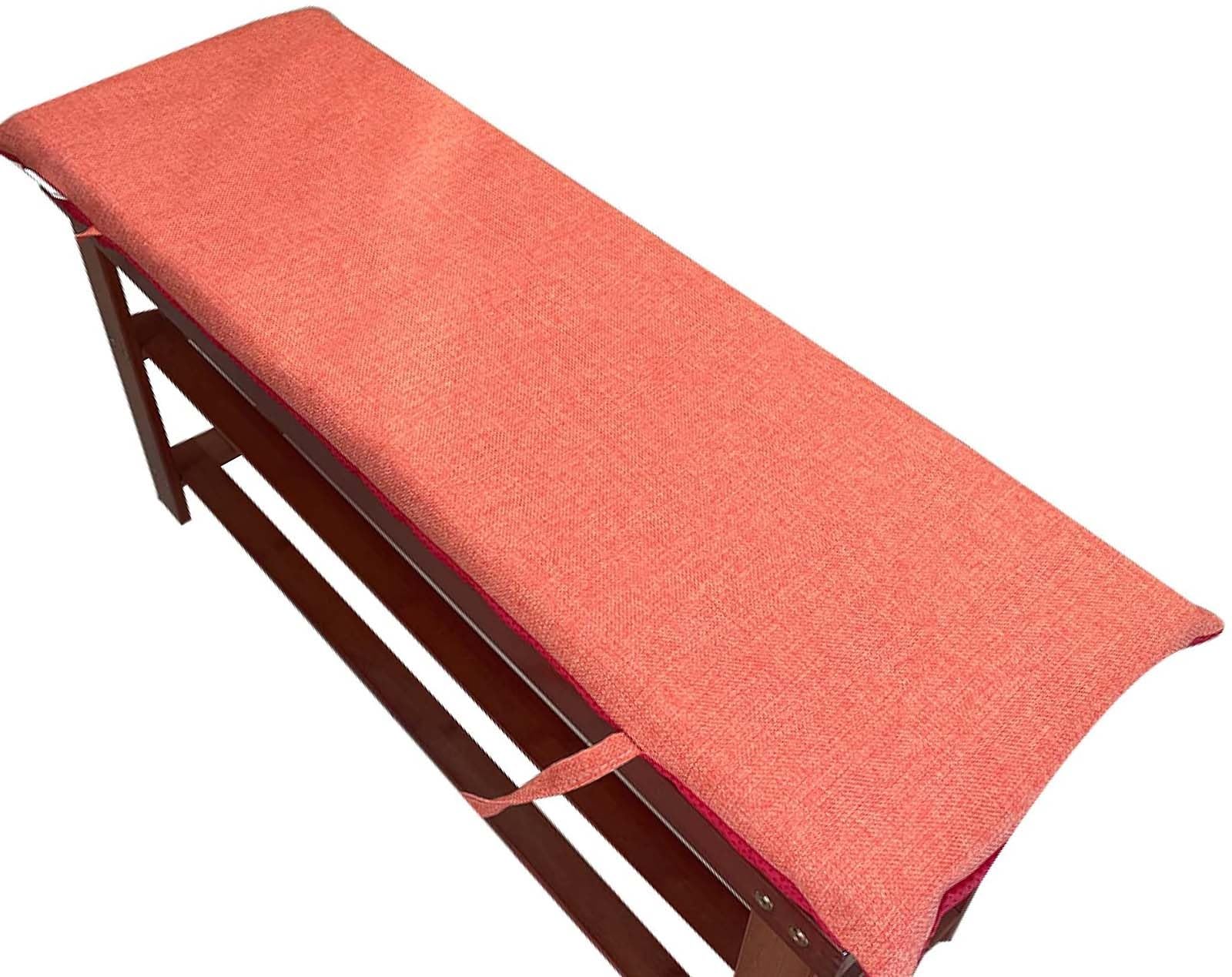 Coussin de banc lavable et déhoussable avec base antidérapante fixe 170x40