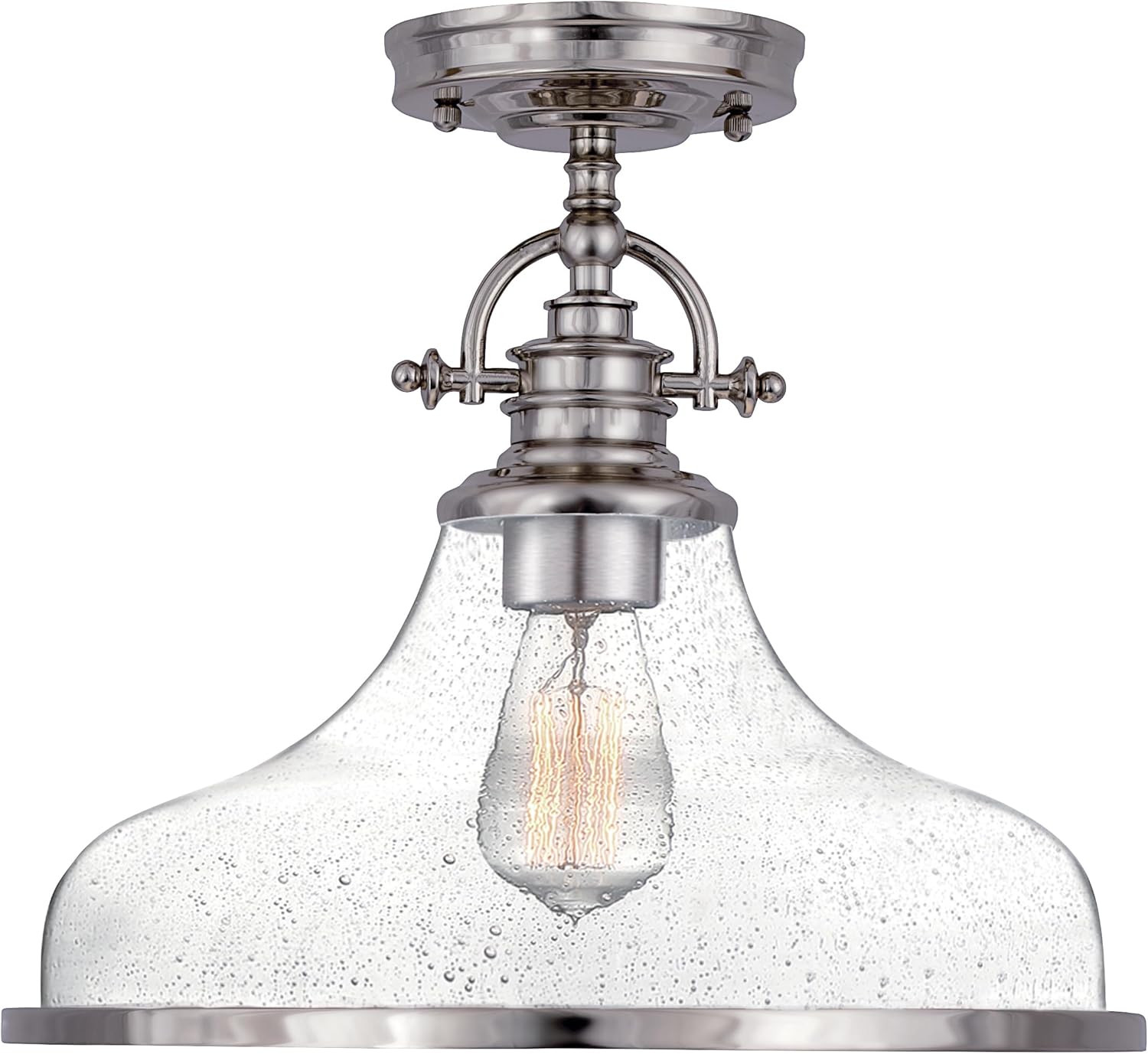 Quoizel Grant 13 1/2" High Brushed Nickel Ceiling Light