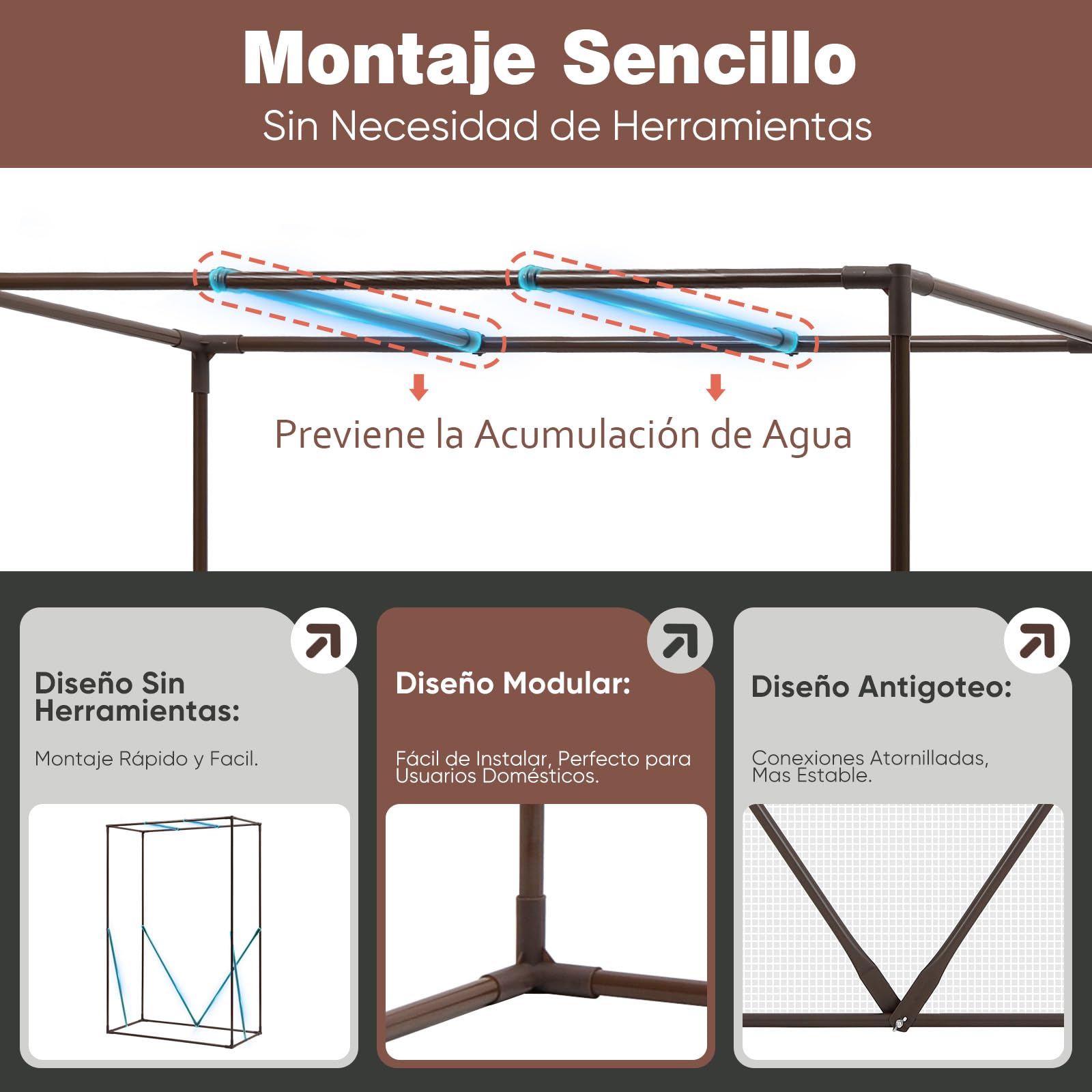Sekey Serra da giardino per piante pomodori telaio in acciaio zincato 100x50x150cm Bianco