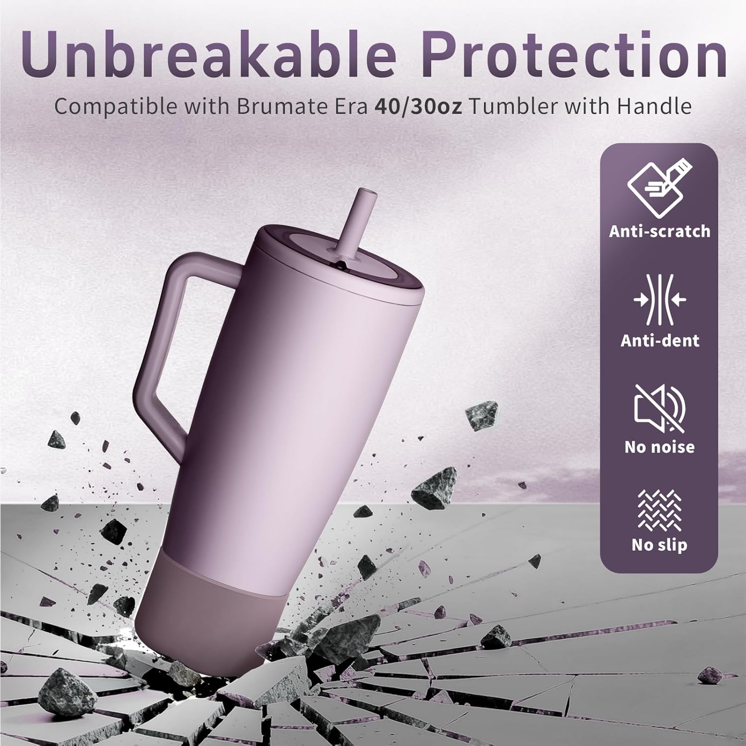 2Pcs Protective Boot Compatible with Brumate Era 40 oz 30 oz Tumbler, Anti-Dent & Anti-Slip Silicone Bottom Cover Protector Sleeve Bumper Compatible with Brumate Era Tumbler with Handle - Image 3