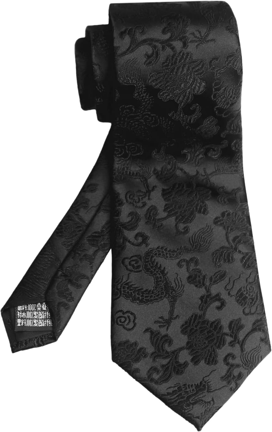 Men's Dragon Tie Peony Embroidery Woven Wedding Formal Silk Neckties Gift 3.54"