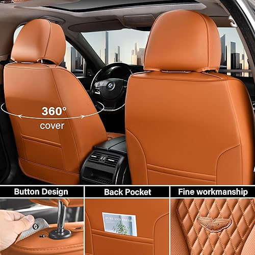 Miniatura 60 de Coverado - Fundas para asientos de auto, juego completo, funda blanca impermeable, fundas delanteras y traseras, funda de lujo, protector de Blanco