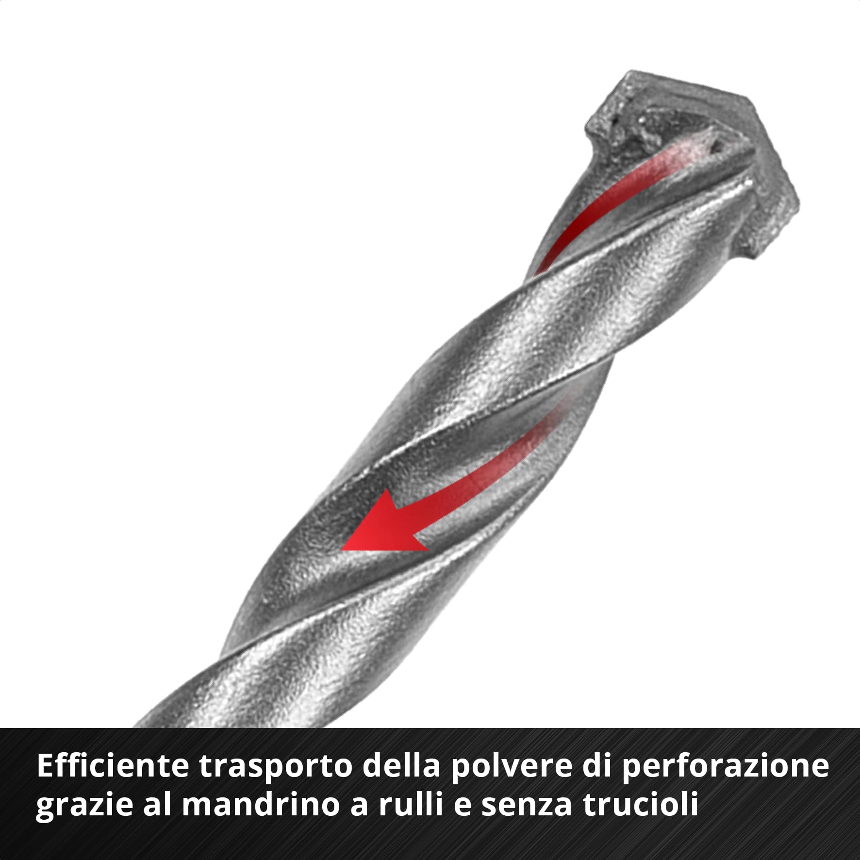 Set di punte per muratura originale Einhell S-CASE da 10 pezzi (secondo DIN 10083-2 in acciaio per utensili, gambo E 6,3, punta in metallo duro, mandrino a rullini, inclusa scatola di custodia)