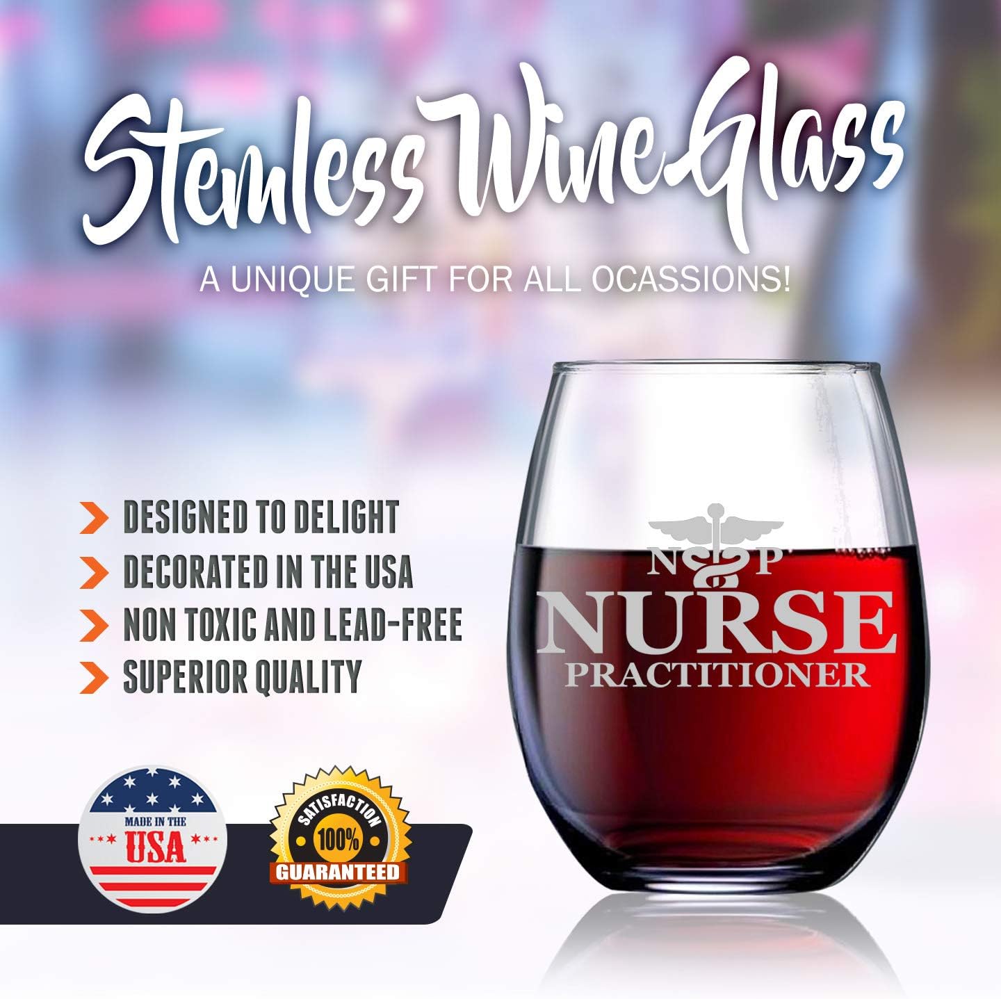 Bad Bananas Nurse Practitioner Gifts - 21 oz Stemless Wine Glass - Nurses Week - Nurse Practitioner Graduation Gifts - Image 5