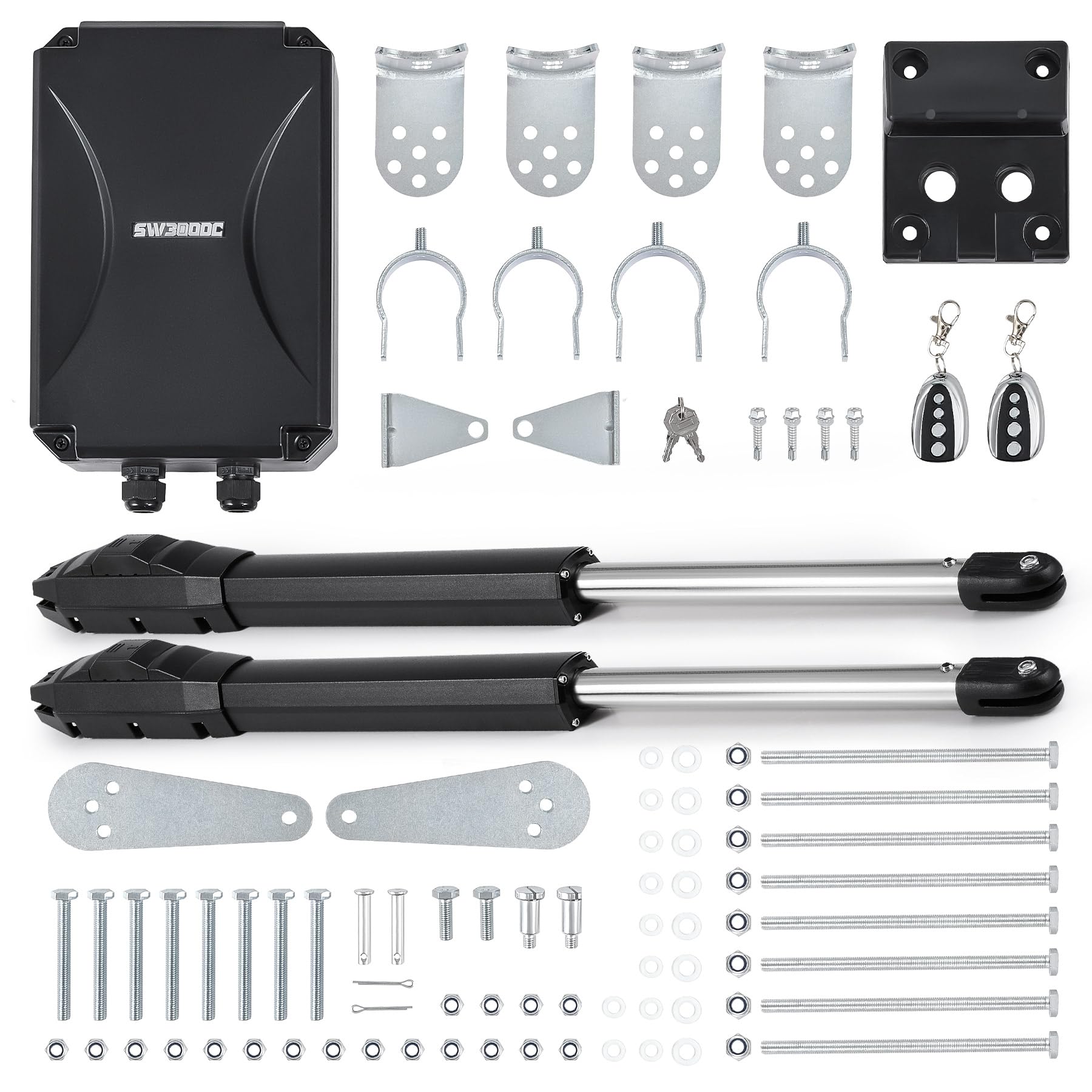 CO-Z 800KG Motor Puerta Batiente de 2 Hojas | Motor Puertas Abatible con 2 Controles Remotos y Llaves de Liberación, Kit Motor Puerta Batiente para Puertas Dobles