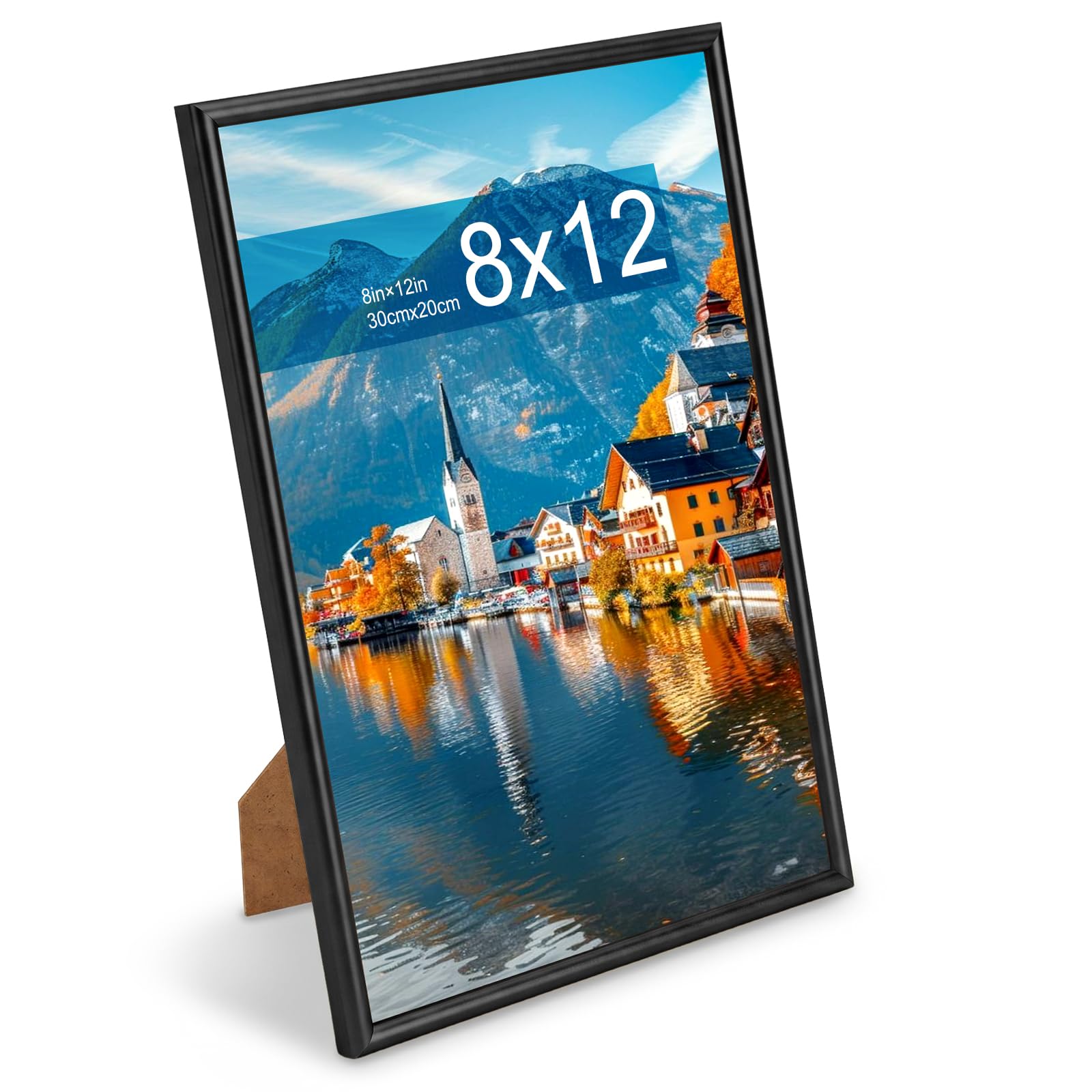 OFFCUP 12″ Aluminum Alloy Frame Photo, Versatile Picture Frame with Stand