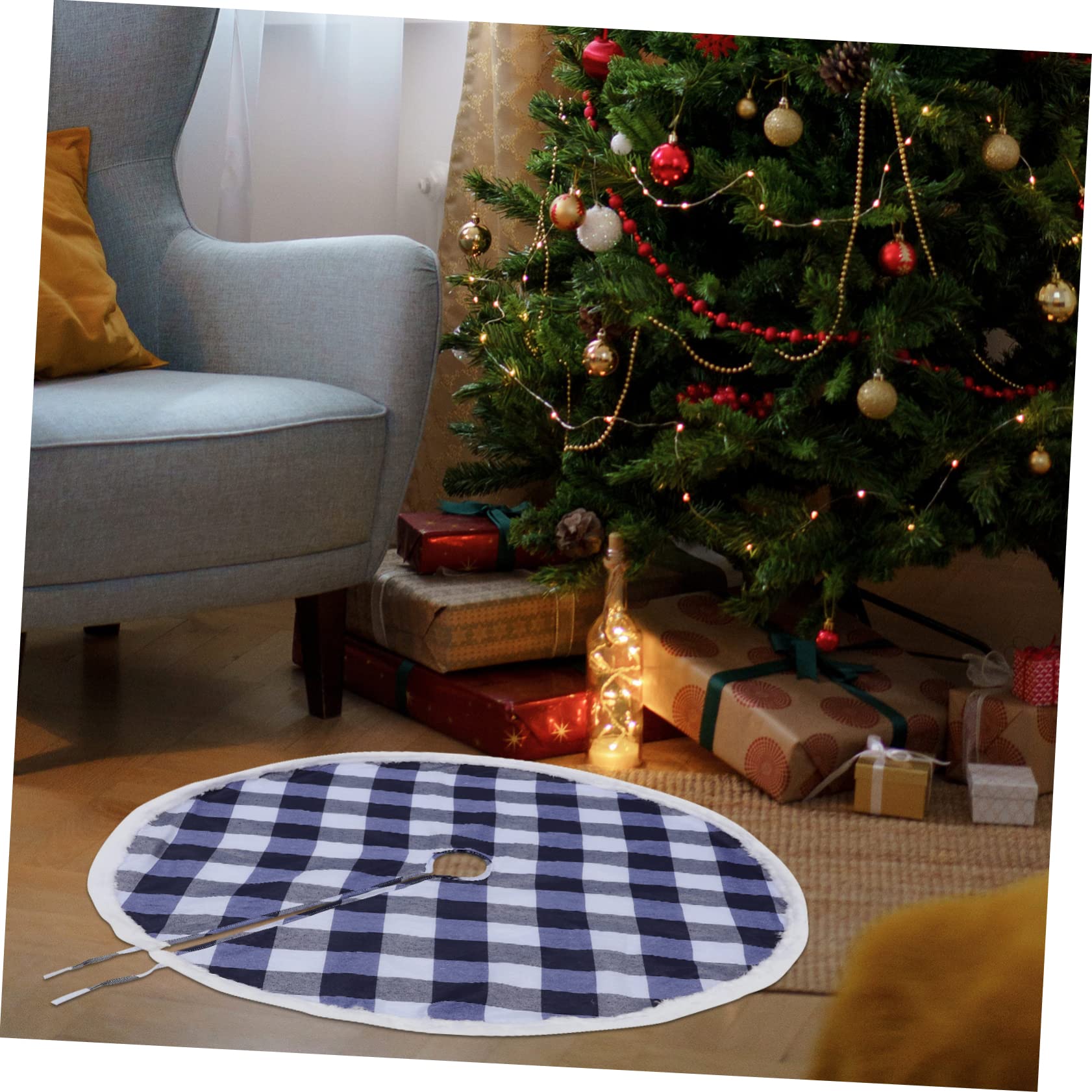PRETYZOOM 4 Pz Grembiule per albero di Natale Decorazioni natalizie albero natale artificiale stuoia dell'albero di Natale gonna dell'albero sacro Grembiule natalizio abito a doppio albero