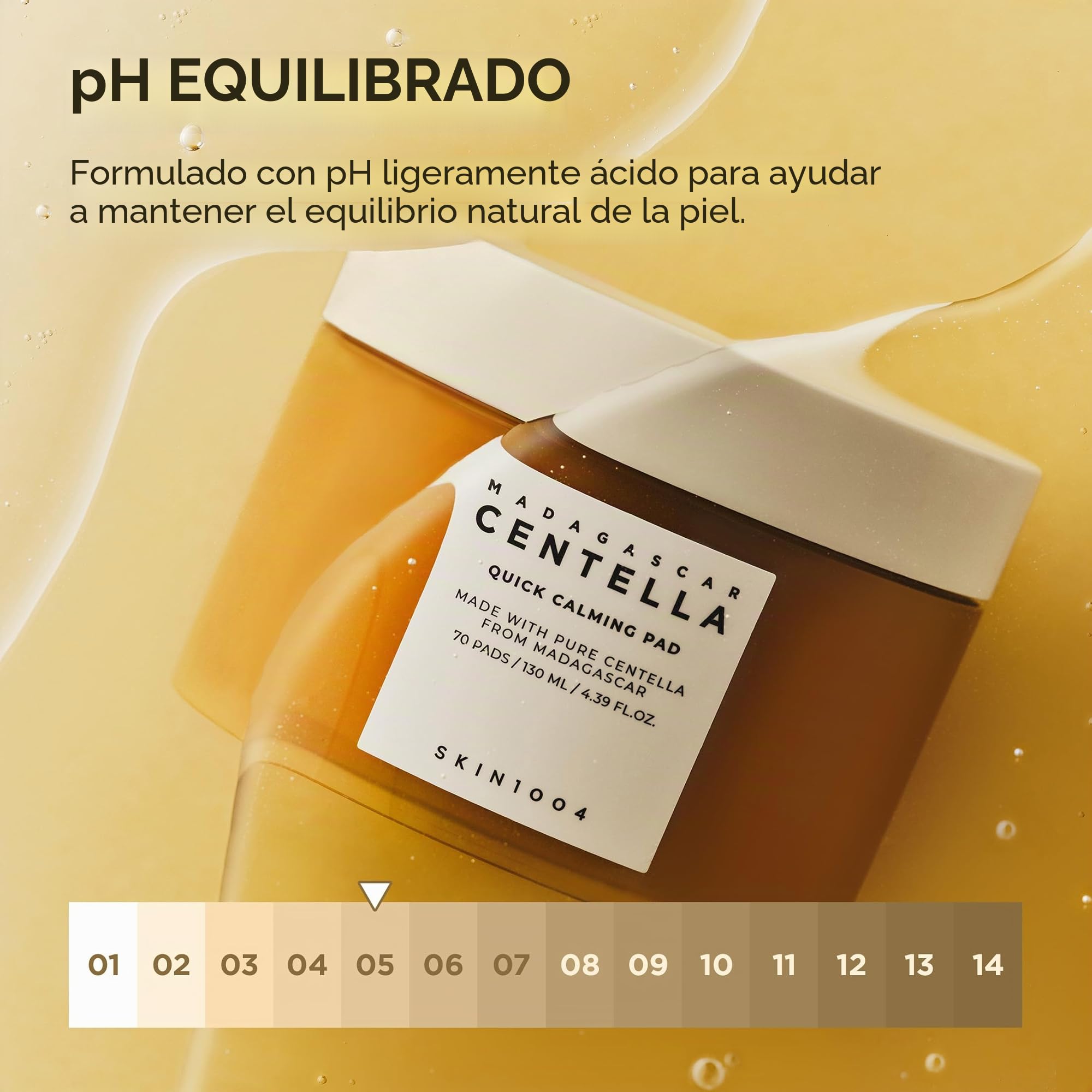 SKIN1004 Centella Quick Calming Pad, 70 almohadillas, almohadilla de tóner facial coreana con centella asiática de Madagascar y ácido hialurónico, almohadillas de tóner facial hidratante y calmante
