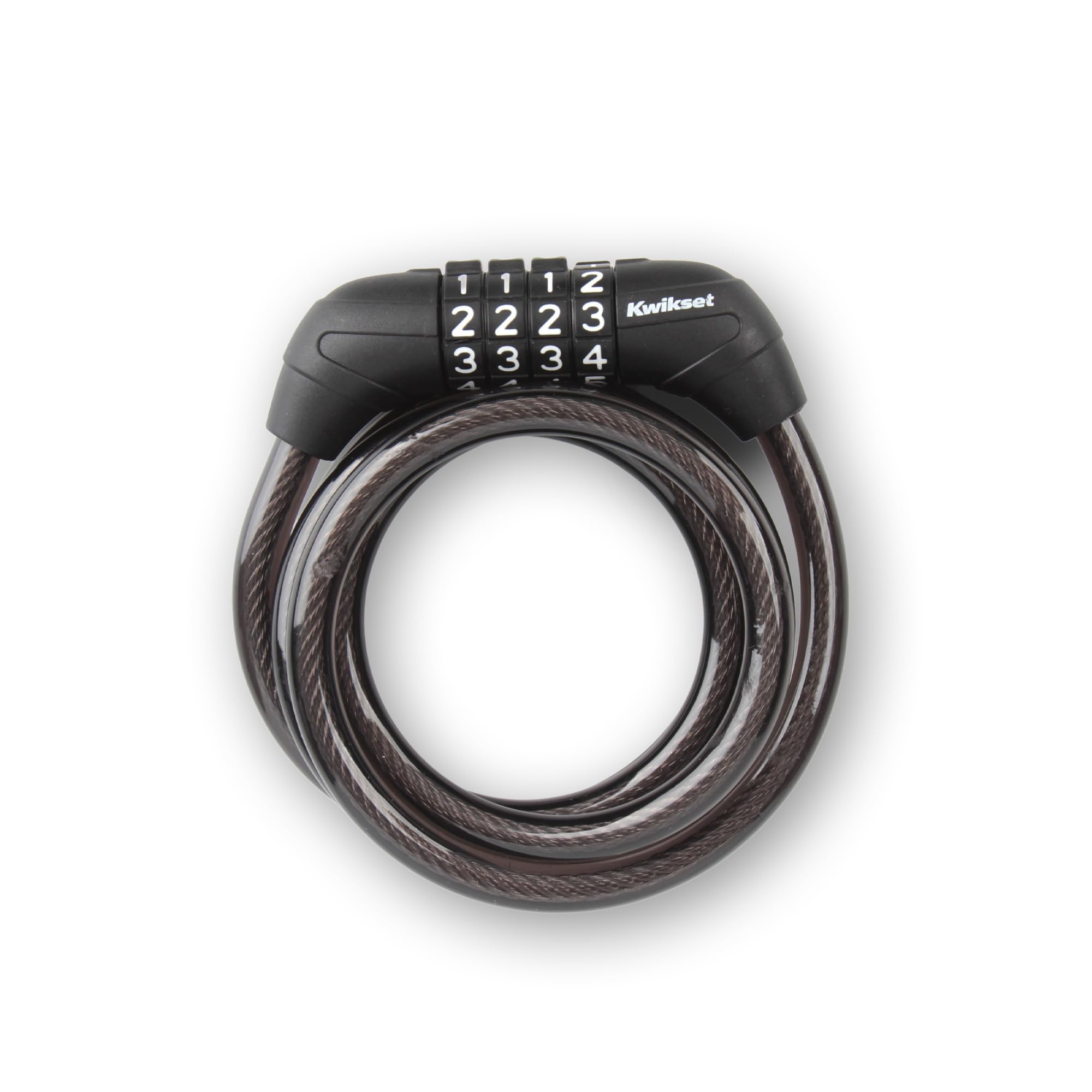 Kwikset 4 ft Combination Bicycle Cable Lock, 4-Digit, 5/16 in Diameter, Bike and Outdoor Security, 1 Pack, Silver - 1