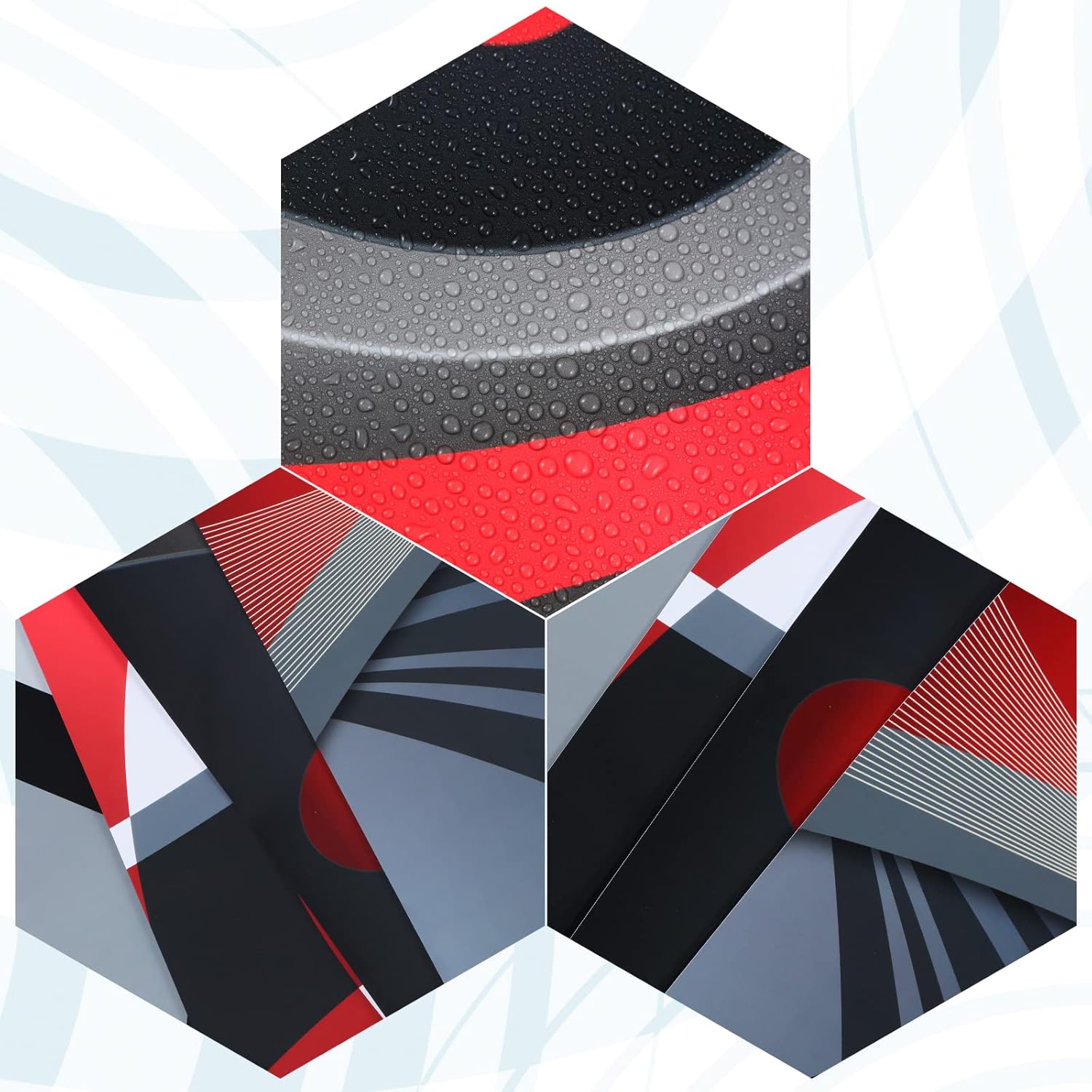 4 Pieces Multi-Colors Stripe Poster Prints Unframed Abstract Wall Art Modern Abstract Wall Art Abstract Art Prints Paper Art Posters for Wall Home Decoration (Red Silver and Black,11.8 x 15.7 Inch): Posters & Prints