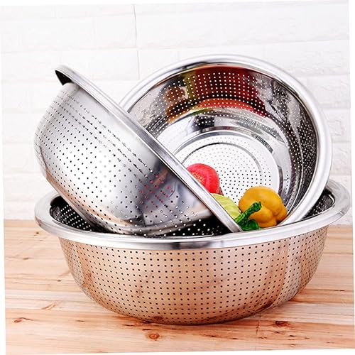 Miniatura 4 de UPKOCH Colador de metal Colador de malla fina, 1 colador de acero inoxidable, colador de lavado de arroz, colador de metal, escurridor de frutas,