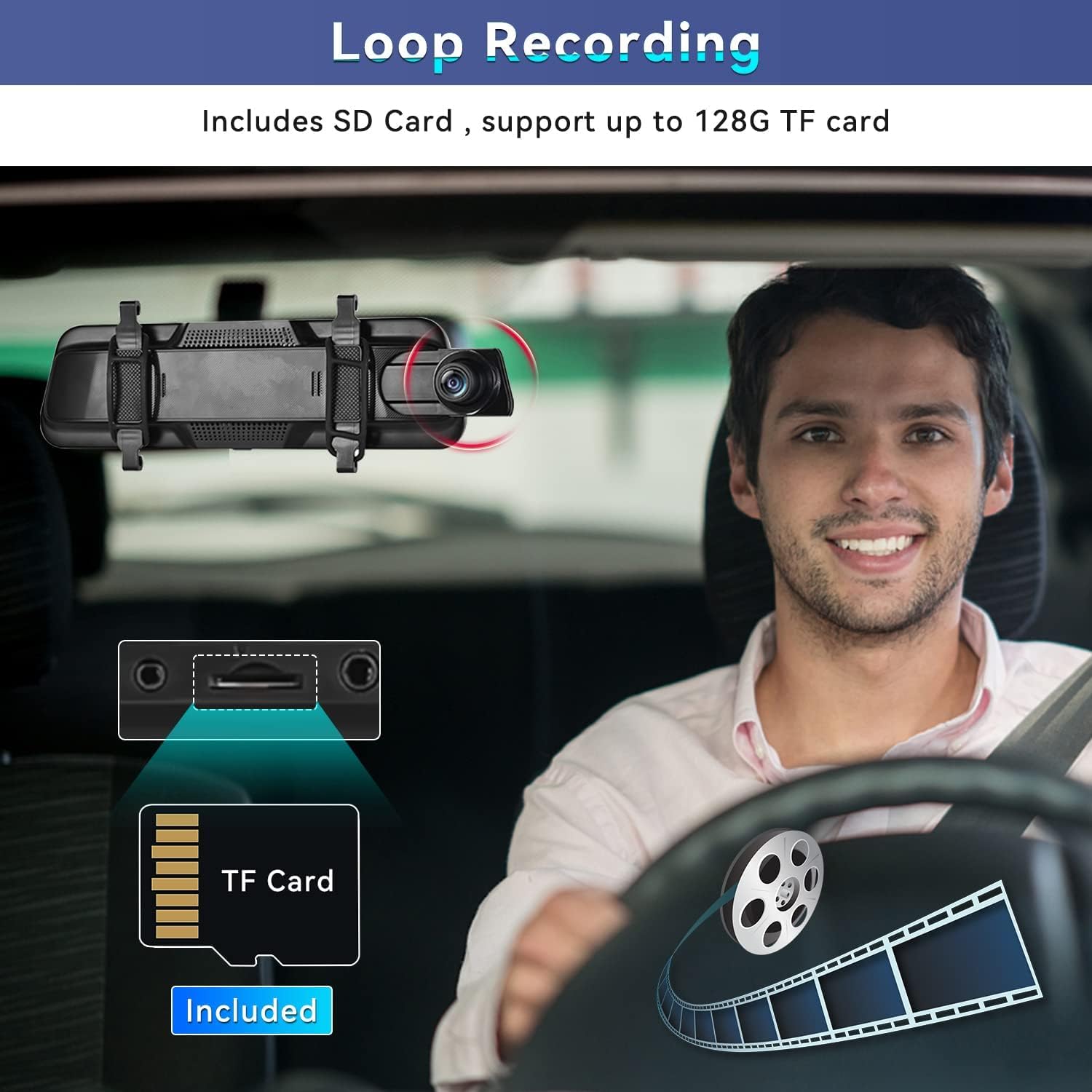 Amazon.com: Xtremevision XV98MR Mirror Dash Cam with Wireless
