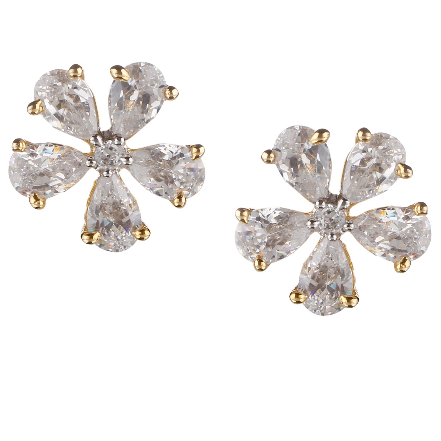 Swasti Jewels Non-precious Metal Gold Plated and Cubic Zirconia Stud Earrings for Women & Girls, White (B07FN88CSS) Amazon Price History, Amazon Price Tracker