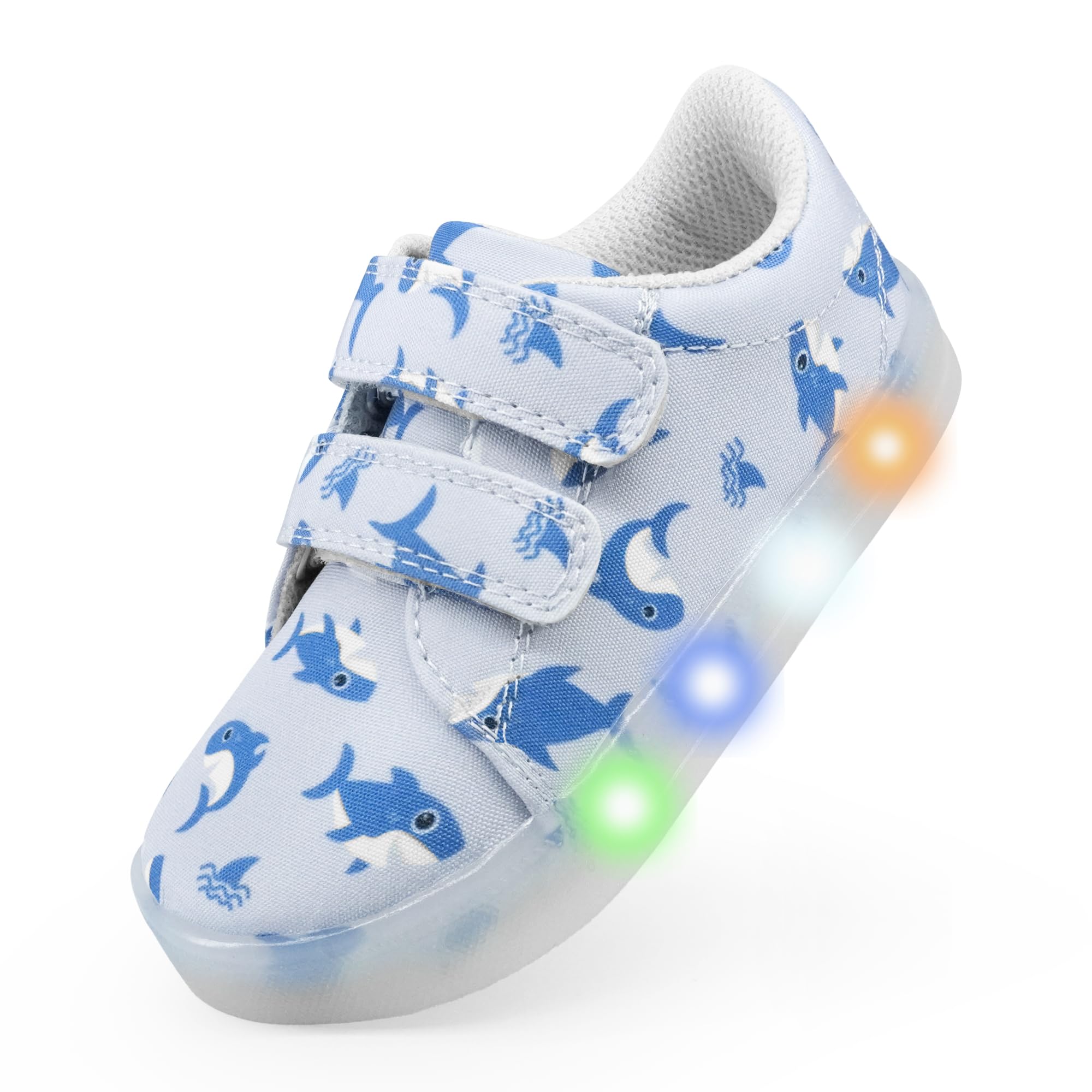 YESKIS Vivaki - Scarpe da ginnastica in tela con luci a LED, stile casual, per bambini piccoli, misura 38-42