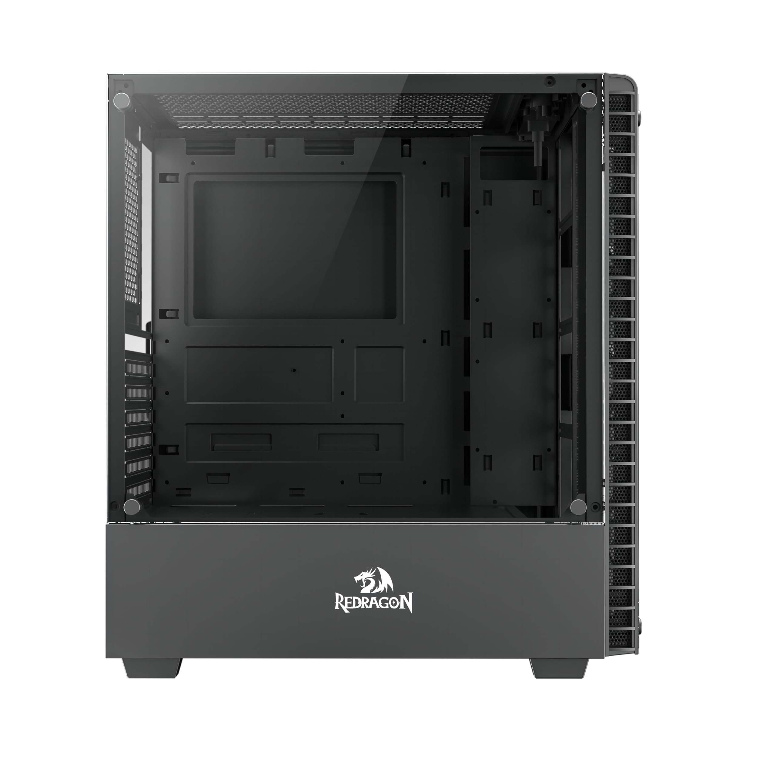 Redragon - GC-624 - Case per PC da gioco ATX - Custodia per PC da gioco in vetro temperato - Custodia per PC con pannello laterale in vetro temperato e filtro antipolvere magnetico
