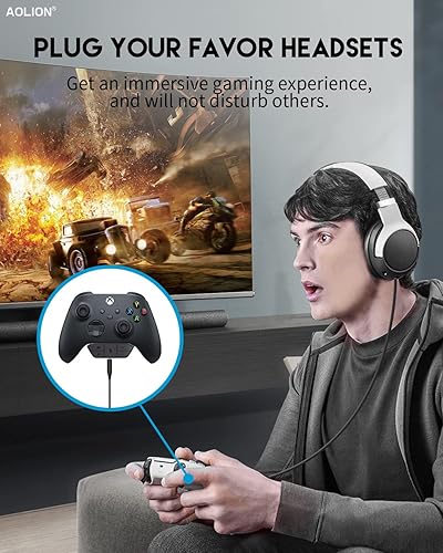 Miniatura 3 de AOLION Adaptador de auriculares estéreo para Xbox One convertidor de auriculares de micrófono de audio para Xbox One One SX Elite 1 Elite2 Series SX