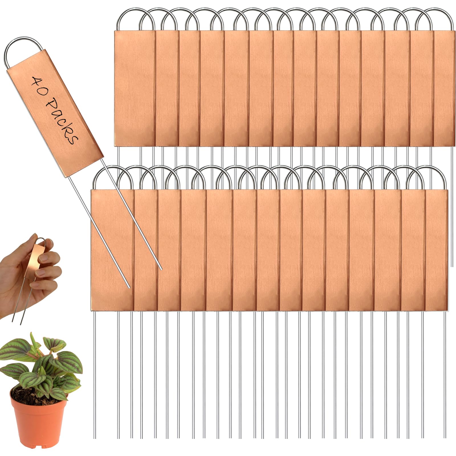 40 etichette per piante in metallo da 15,2 cm, etichette per piante da giardino, per piantare piante da giardino, ortaggi, piantine di erbe e fiori