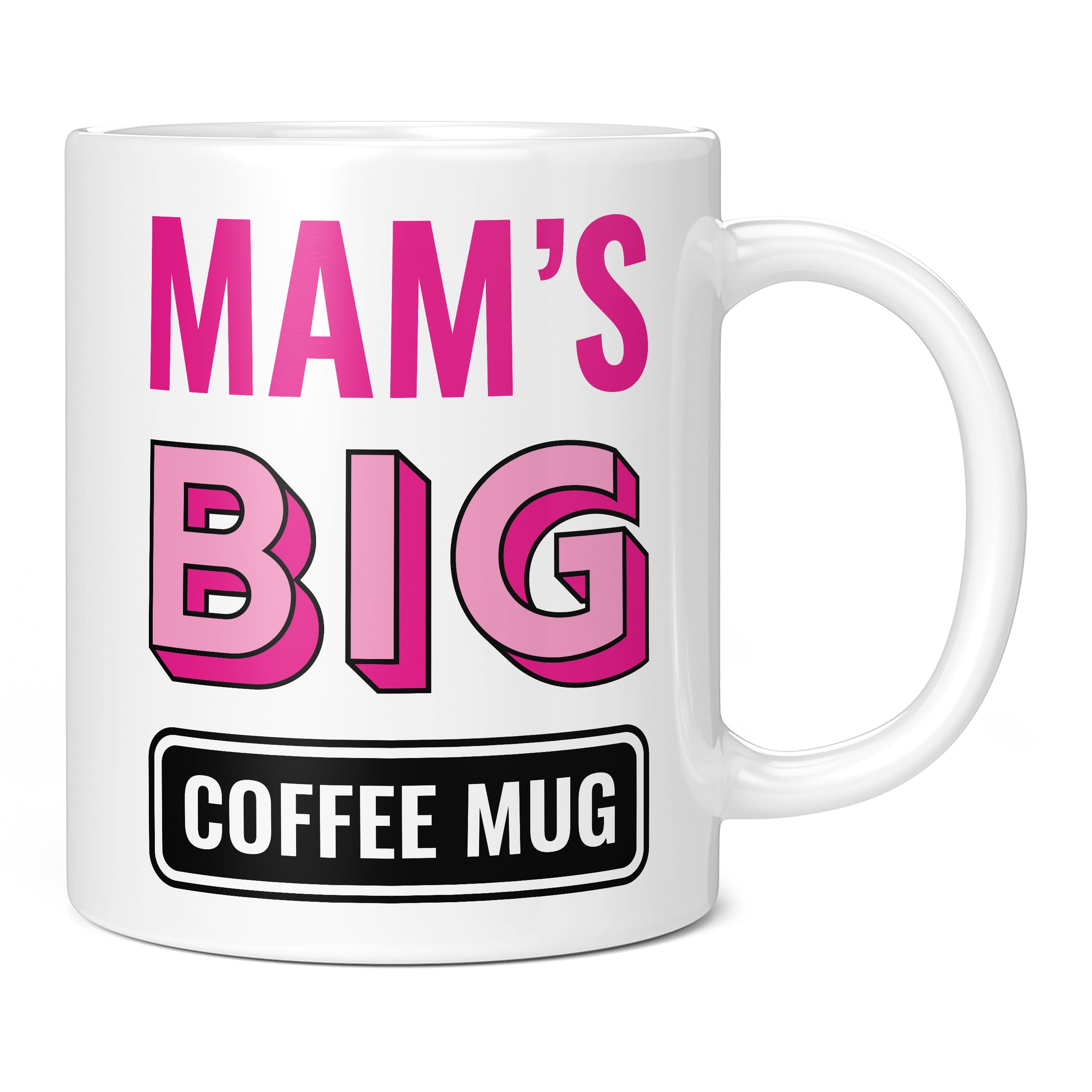 Mug Monster - Mam's Big Coffee Mug, Mother's Day Gift, Birthday Present for Mam, Giant Mugs for Women, Huge Cup Hot Drinks, Oversized Coffee Cup, Extra Large Ceramic Gift