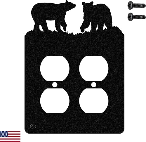 Miniatura 56 de Bear - Placa de pared para interruptor de luz (palanca simple, negro) - Fabricado en Estados Unidos Negro -,Marrón