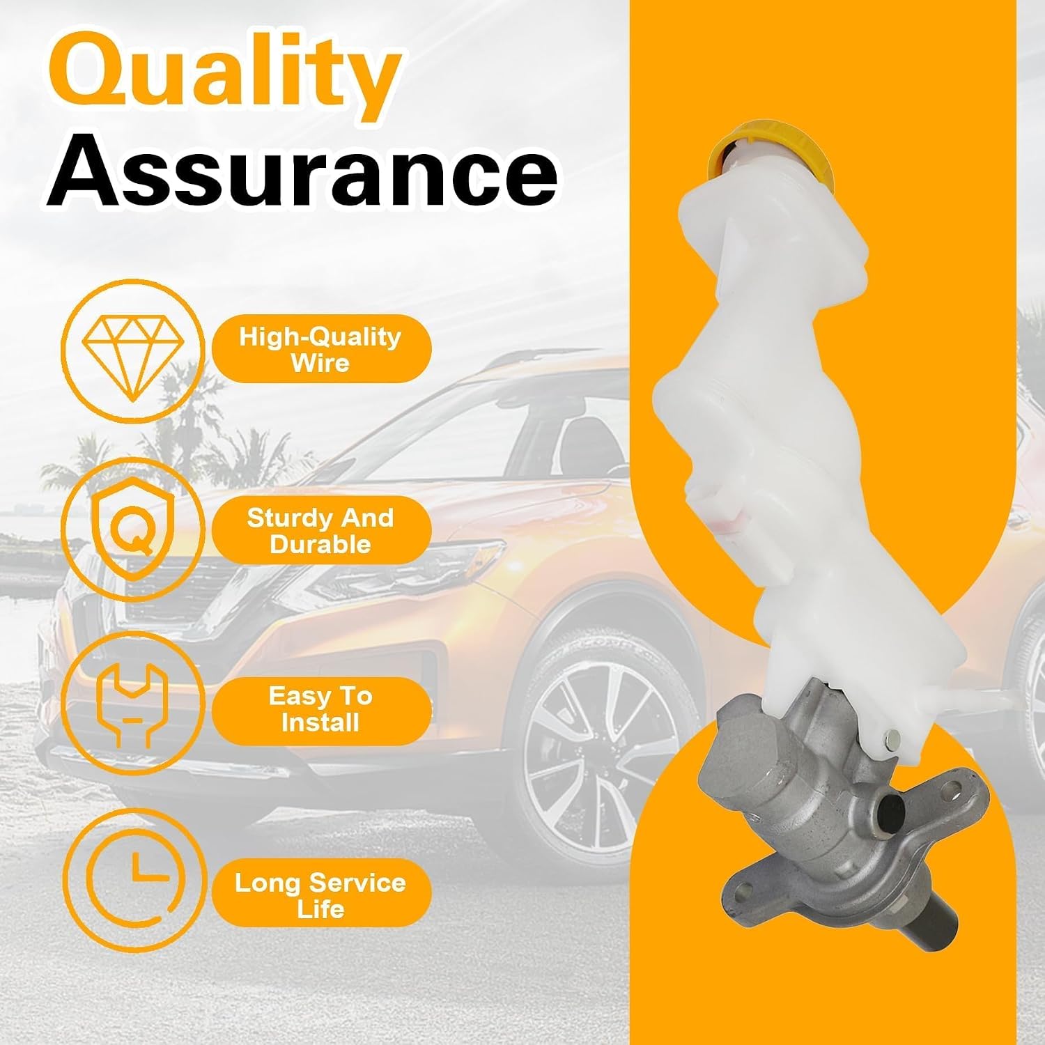 Brake Master Cylinder with Reservoir and Cap Compatible with Nissan Rogue 2008 2009 2010 2011 2012 2013 2014 2015 2.5L l4, Replaces D6010JG80A 17243460-101 17243460-102 72-43460AN M630717