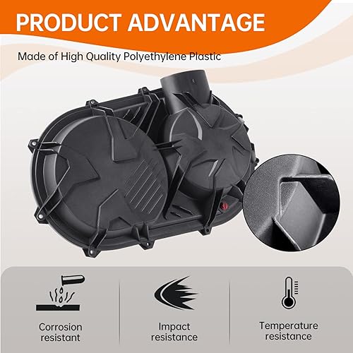 Miniatura 6 de Cubierta de embrague de placa trasera exterior X3, cubierta de cinturón de embrague de guía de aire CVT compatible con Can-Am Maverick X3 XDS XRS