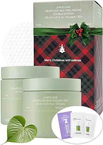 celimax Ji.Woo.Gae Heartleaf BHA - Almohadilla para pelar con extracto de hoja de corazón, almohadillas de tóner exfoliantes, exfoliaciones