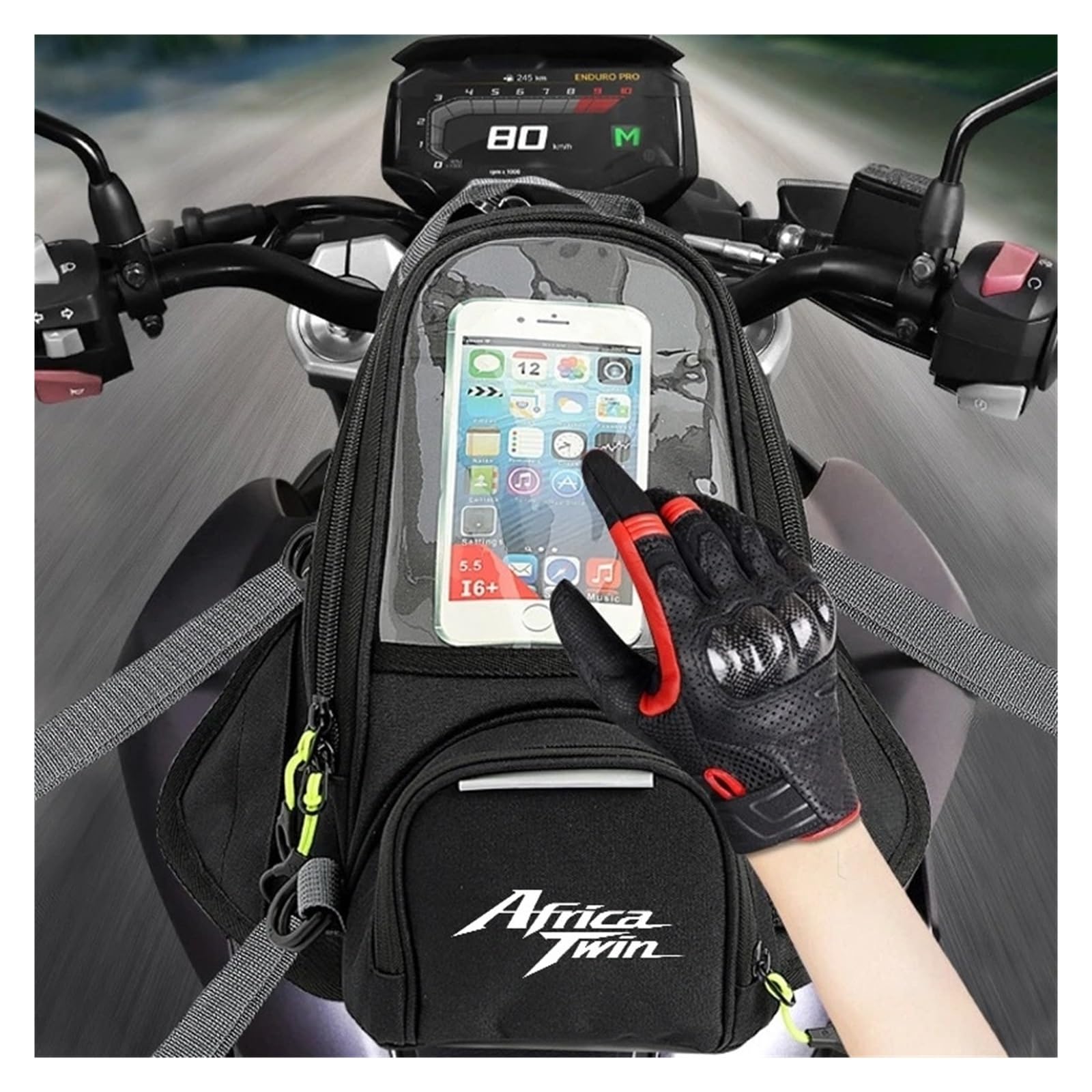 Borsa da serbatoio magnetica per moto Per Africa Twin CRF 1100 1000 L Accessori Moto Nuova Borsa Da Serbatoio Multifunzionale Per Cellulare E Navigatore(W-1)
