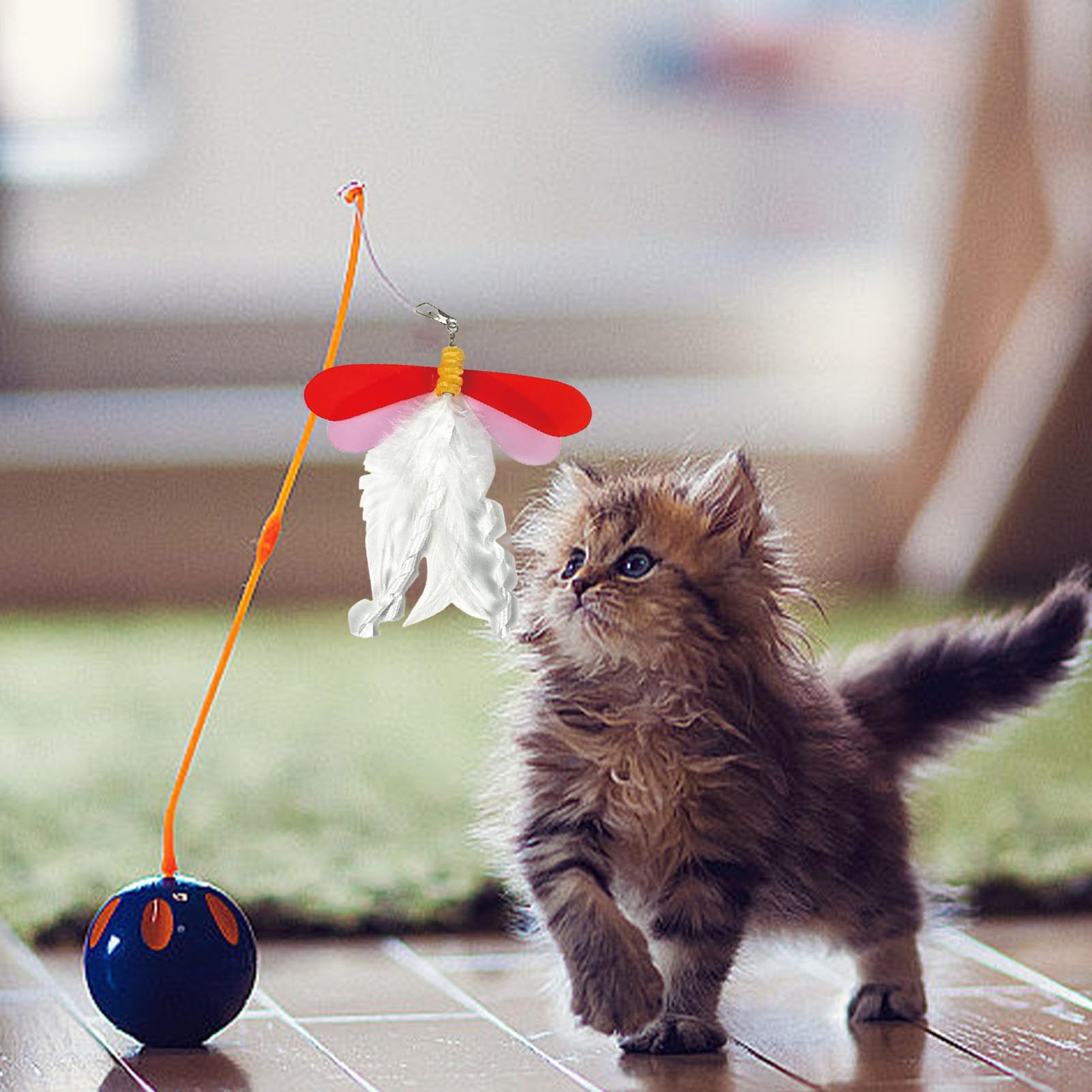 Katzen Spielzeug Stab - Lockstab Für Körperliches Training In | Libellenform - Katzenstab Spielzeug | Für Die Unterhaltung Von Kätzchen Mit Haustierzubehör Für Den Innen- Und Außenbereich I