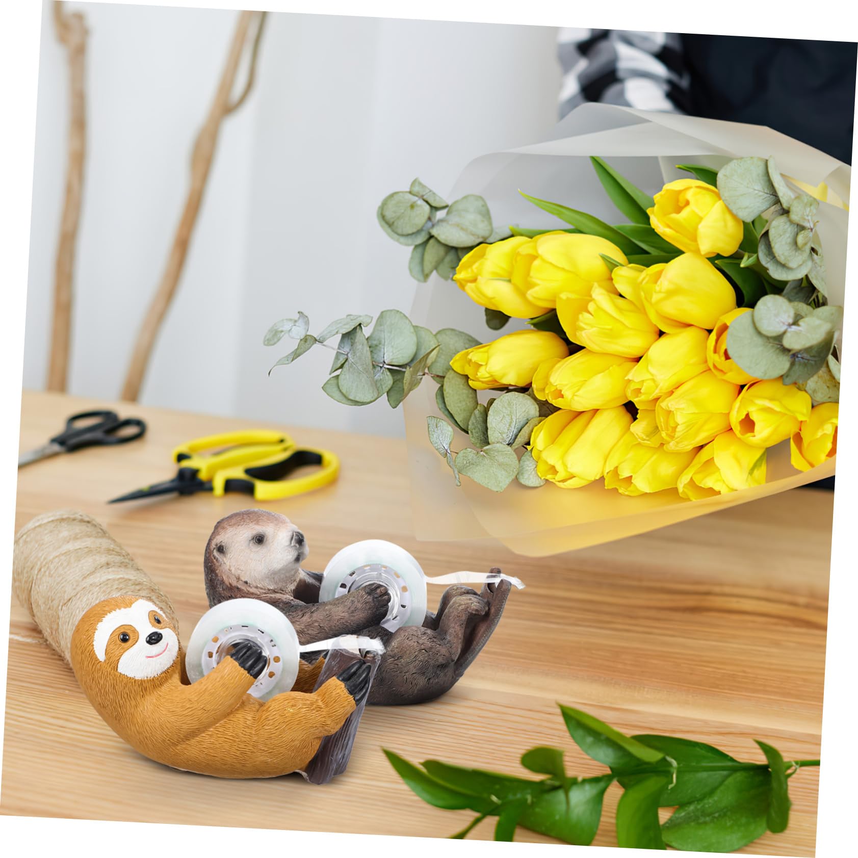 Operitacx 8stücke Niedliche Tier-geschenkrollenhalter Sloth Und Otter Tischabroller Für Klebeband Praktische Bürobedarf Für Schule Und Büro Spaß Und Funktionalität Vereint Sloth Otter