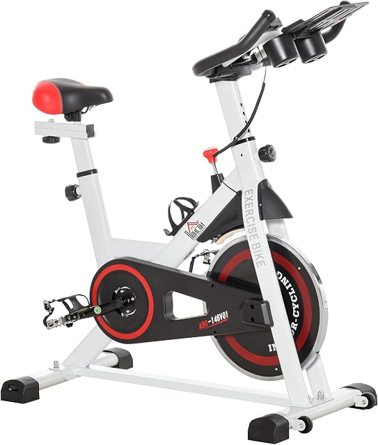 HOMCOM 8kg Flywheel Exercise Bike Indoor Gym Office Cycling Stationary Cardio Workout Fitness Racing Machine