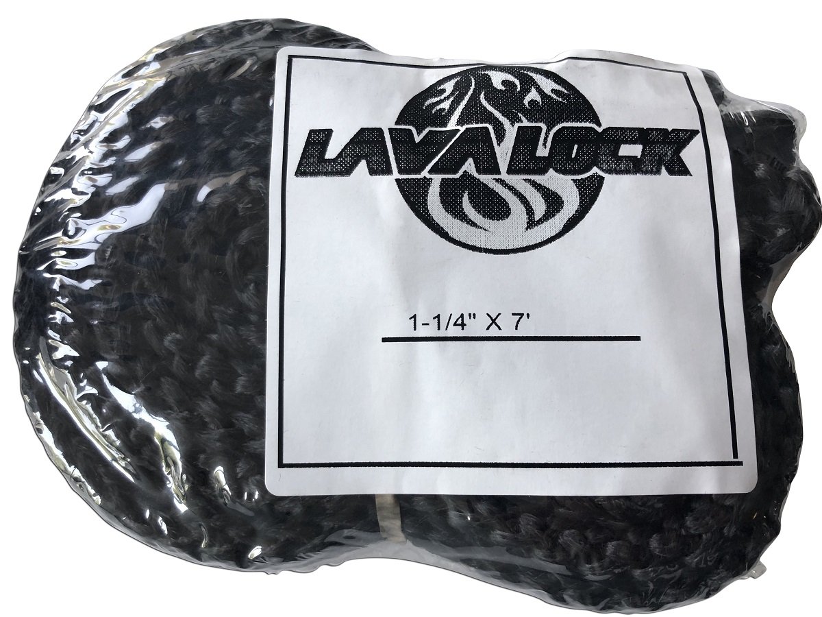 1-1/4 x 7' pie negro fibra de vidrio madera pellets estufa junta cuerda 1,000F 2