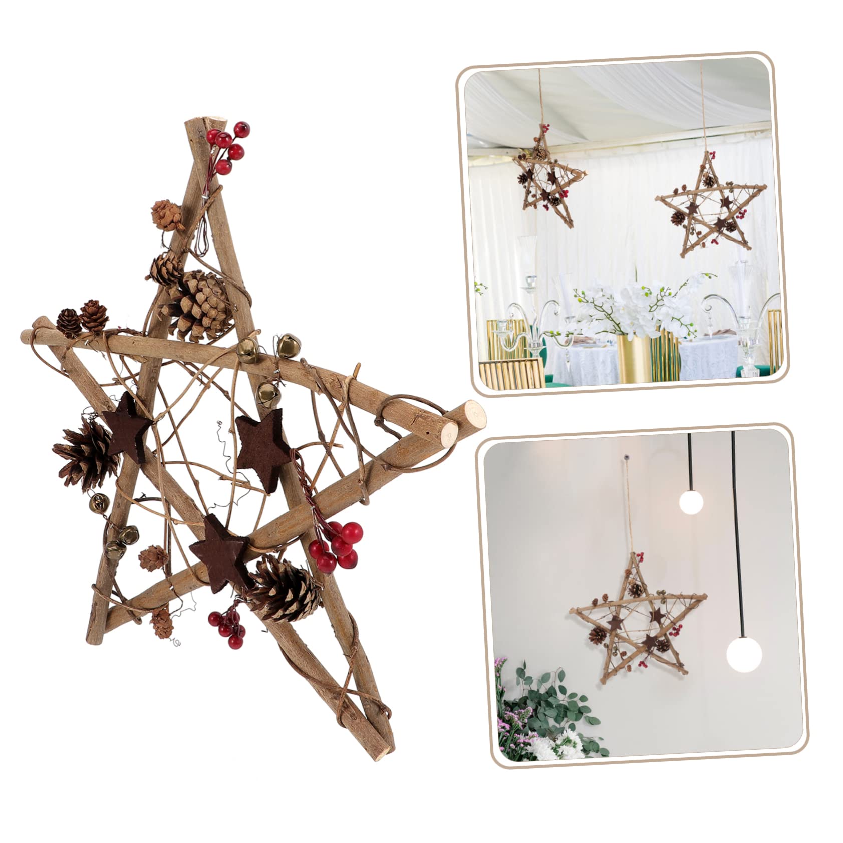 Cabilock Decorazione Forma di Stella per Albero di Natale Ciondolo da Appendere Ornamento Natalizio in Materiale Sicuro e Robusto Adatto per Decorare Albero di Natale Porta Muro e Altri