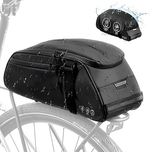 Miniatura 8 de WOTOW - Bolsa trasera reflectante para bicicleta, resistente al agua, bolsa de almacenamiento para maletero de 8 l, bolsa de transporte para asiento