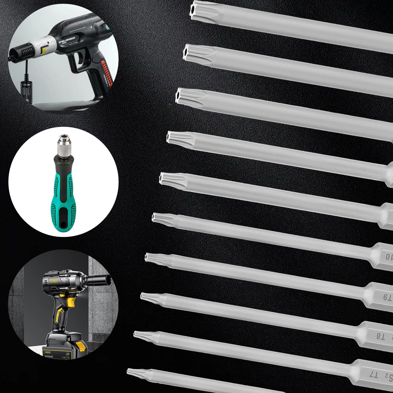 MAIQIU Torx Security Bits-Set, 11-teilig – T6 Bis T40, 100 Mm, S2-Stahl, Sechskantschaft 1/4"