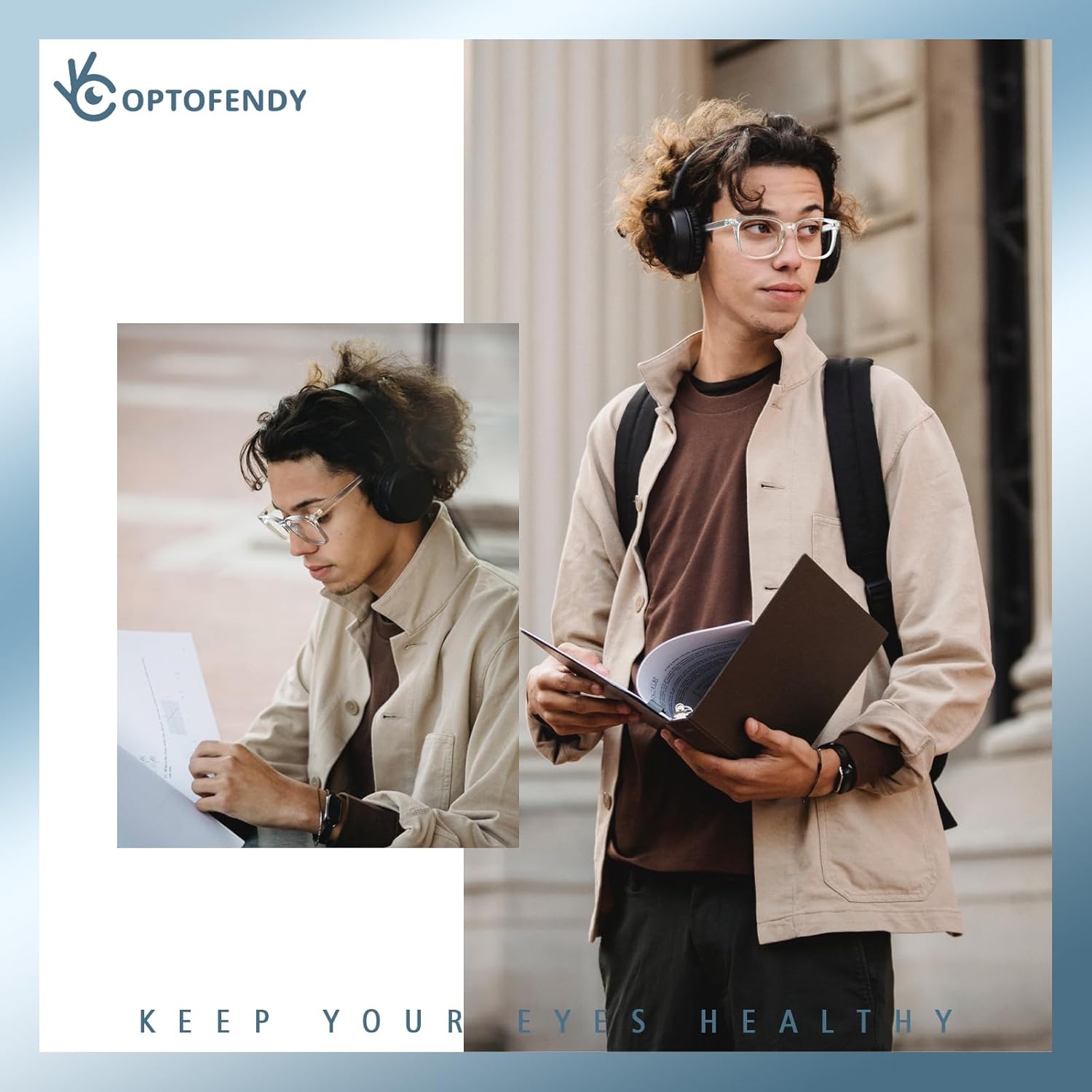 OPTOFENDY Progressive Multifocal Reading Glasses for Women Men, Anti Glare/Eyestrain Blue Light Blocking Computer Readers - Image 7