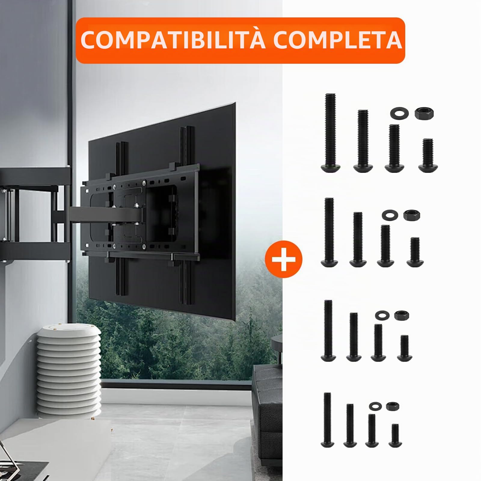 1440 PzViti M2 M3 M4 M5, Assortimento di Bulloni e Dadi, Set di Viti a Testa Cilindrica con Esagono Incassato, Kit di Bulloni Testa Tonda con Rondelle, set di Viti per Macchine Nere