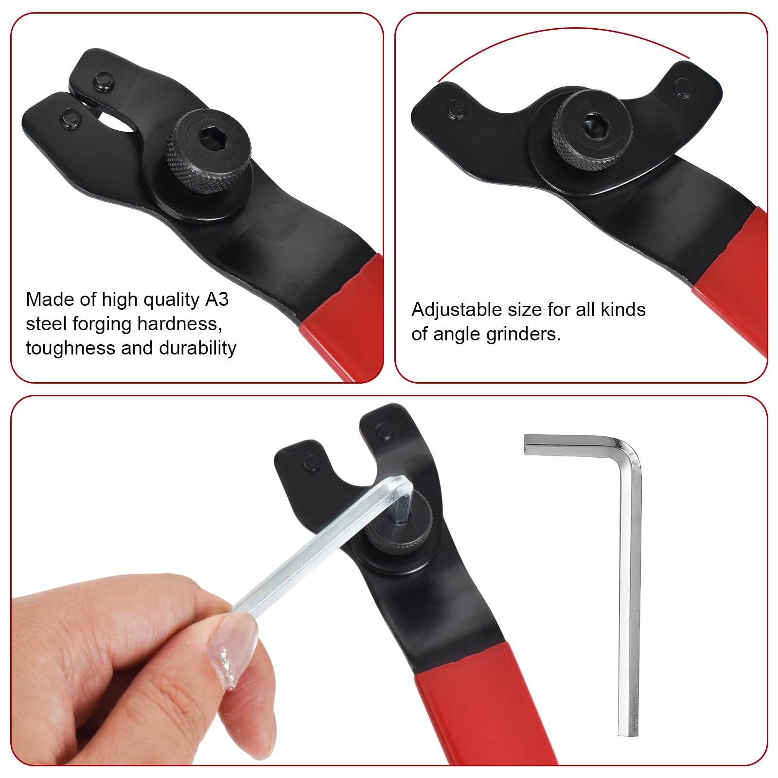 Chiave Regolabile Per Smerigliatrice Angolare - Kit Con Brugola E Flange Per Dischi 4-9 Pollici - Foto 2