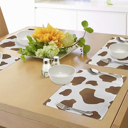 Miniatura 300 de Ambesonne Juego de 4 manteles individuales amarillos y azules, diseño de flores de primavera, flores vibrantes, manteles individuales de tela Azul