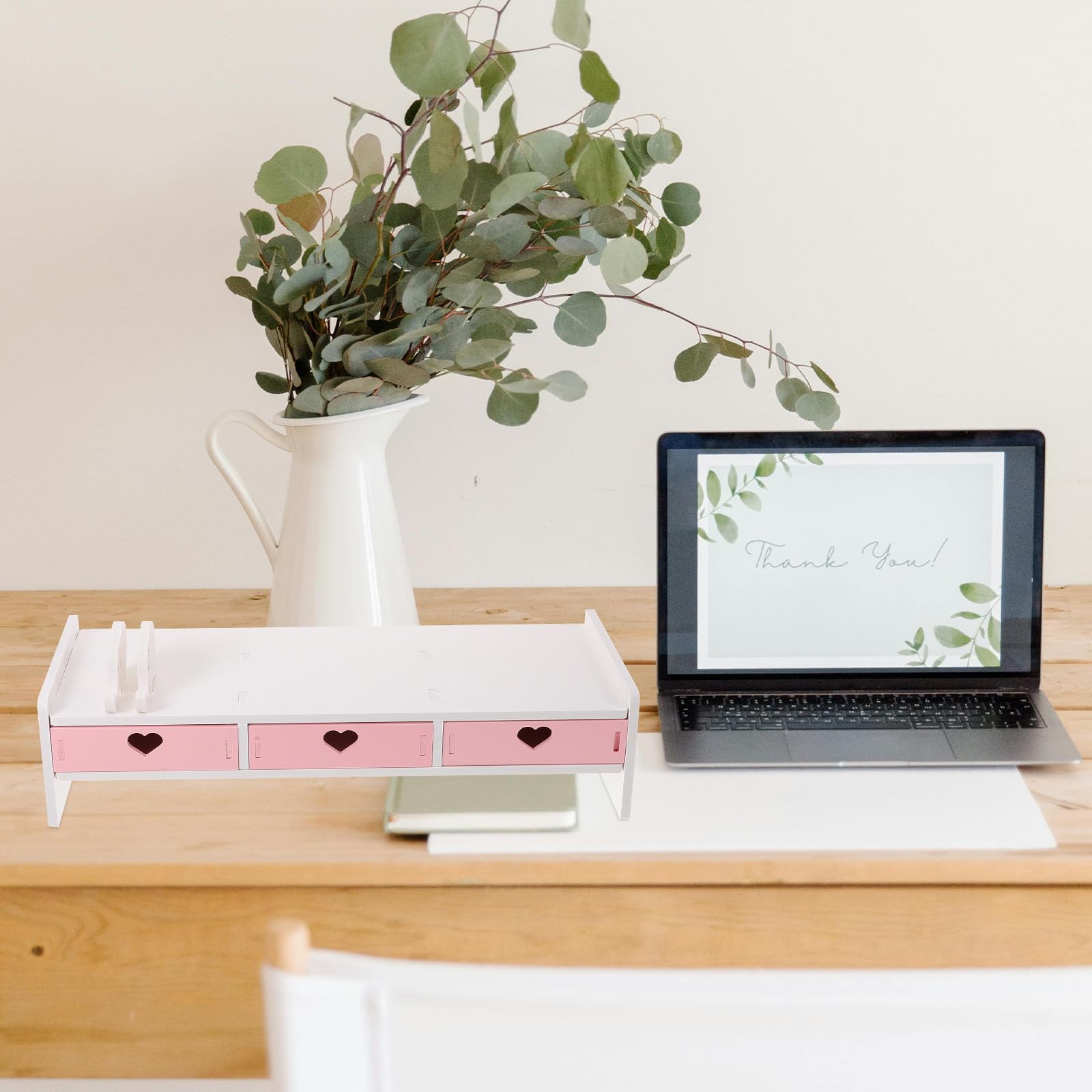 Supporto Design per Scrivania Monitor Forte Rosa e PVC da capacità di Carico Fresco per Organizzare Migliorare Comfort Desktop in Ufficio